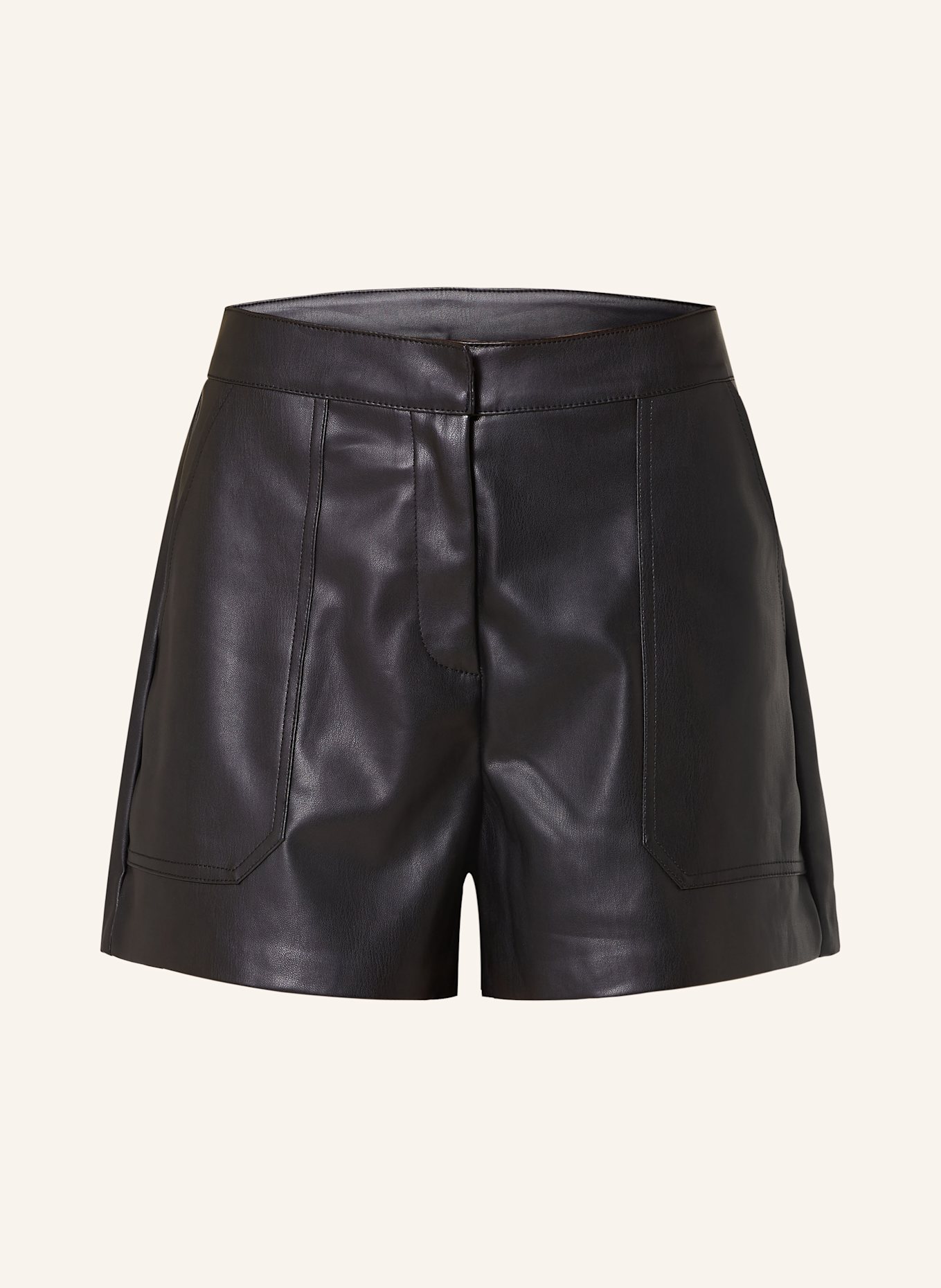 ONLY Shorts in Lederoptik: SCHWARZ