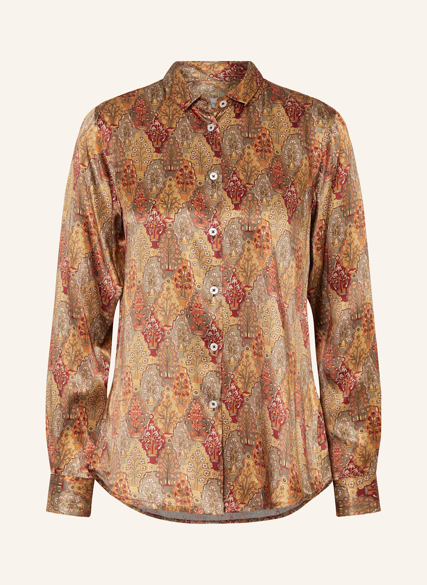 rossana diva Silk blouse, Color: CAMEL/ GREEN/ DARK RED (Image 1)