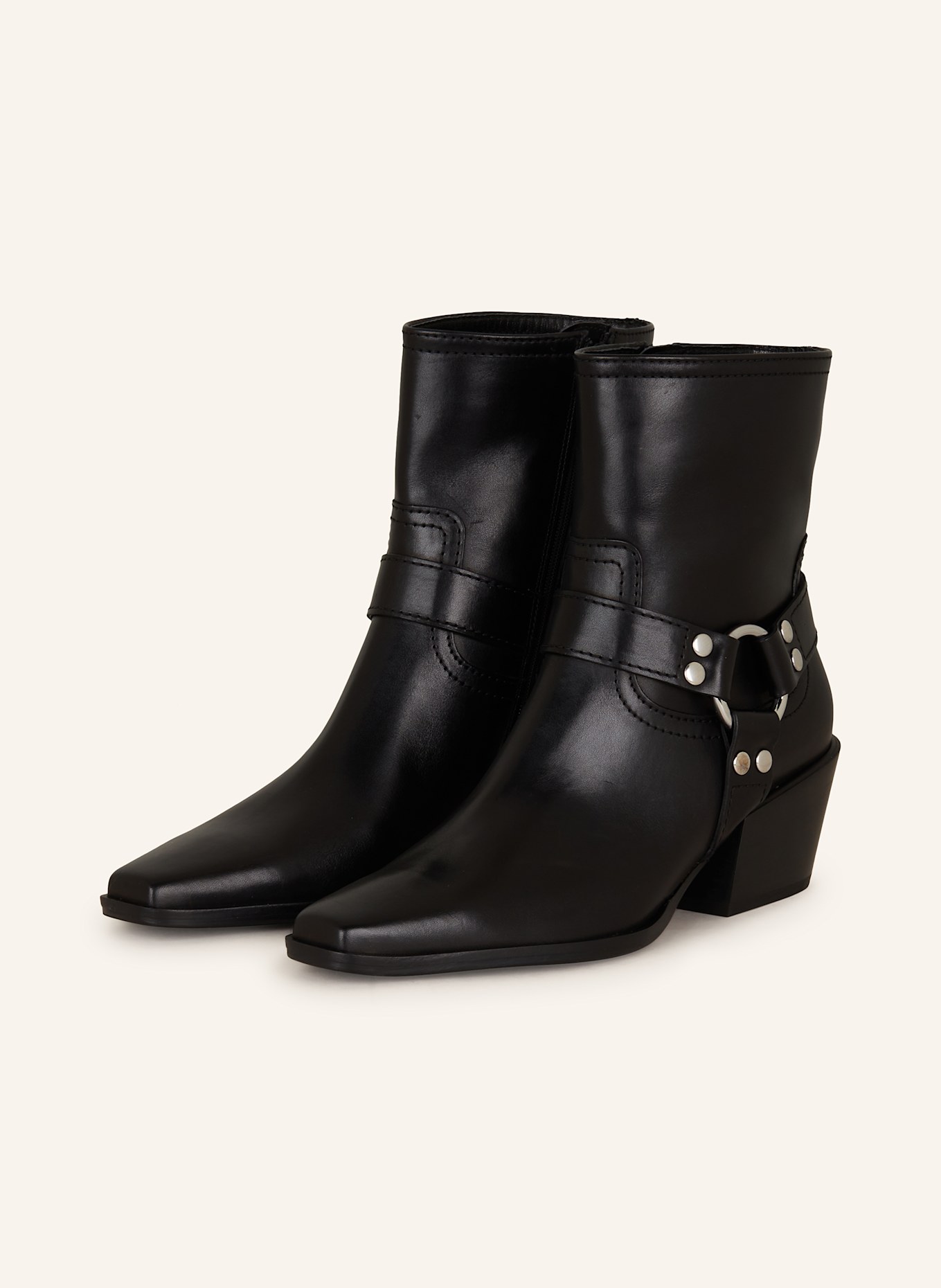 KENNEL & SCHMENGER ZIA biker boots with rivets: BLACK