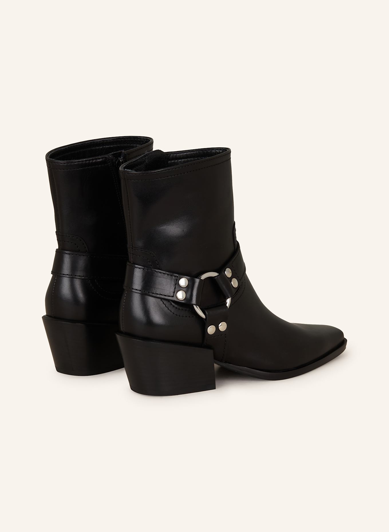 KENNEL & SCHMENGER ZIA biker boots with rivets: BLACK