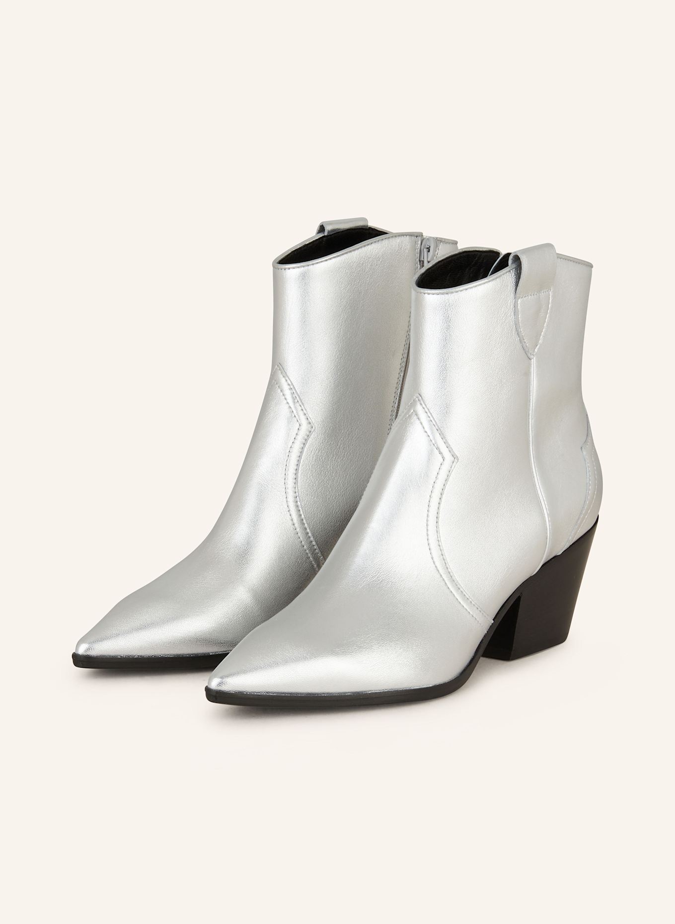 White cowboy ankle boots on sale