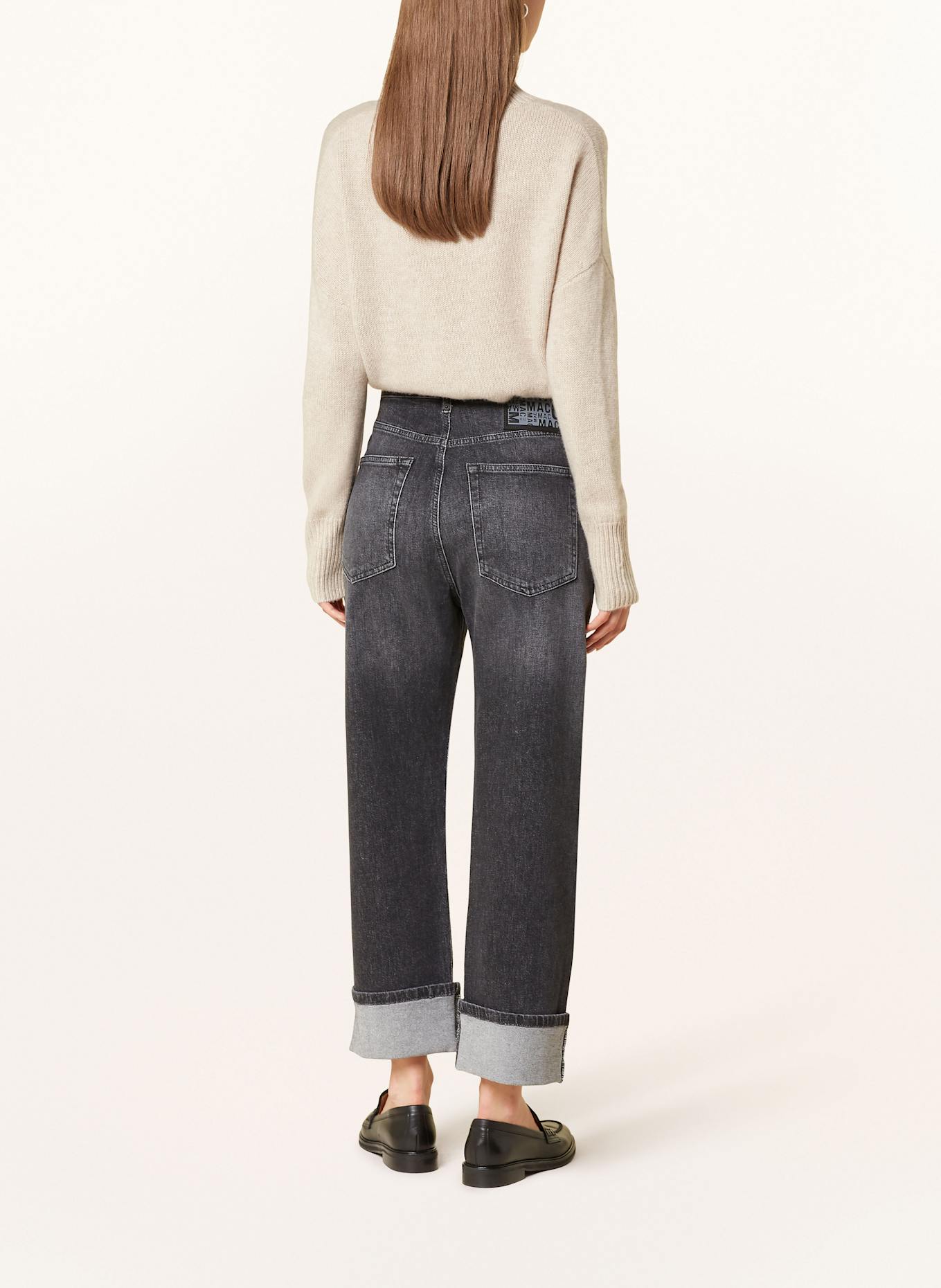 MAC Boyfriend Jeans BAGGY mit Schmucksteinen: D970 grey used glamour wash