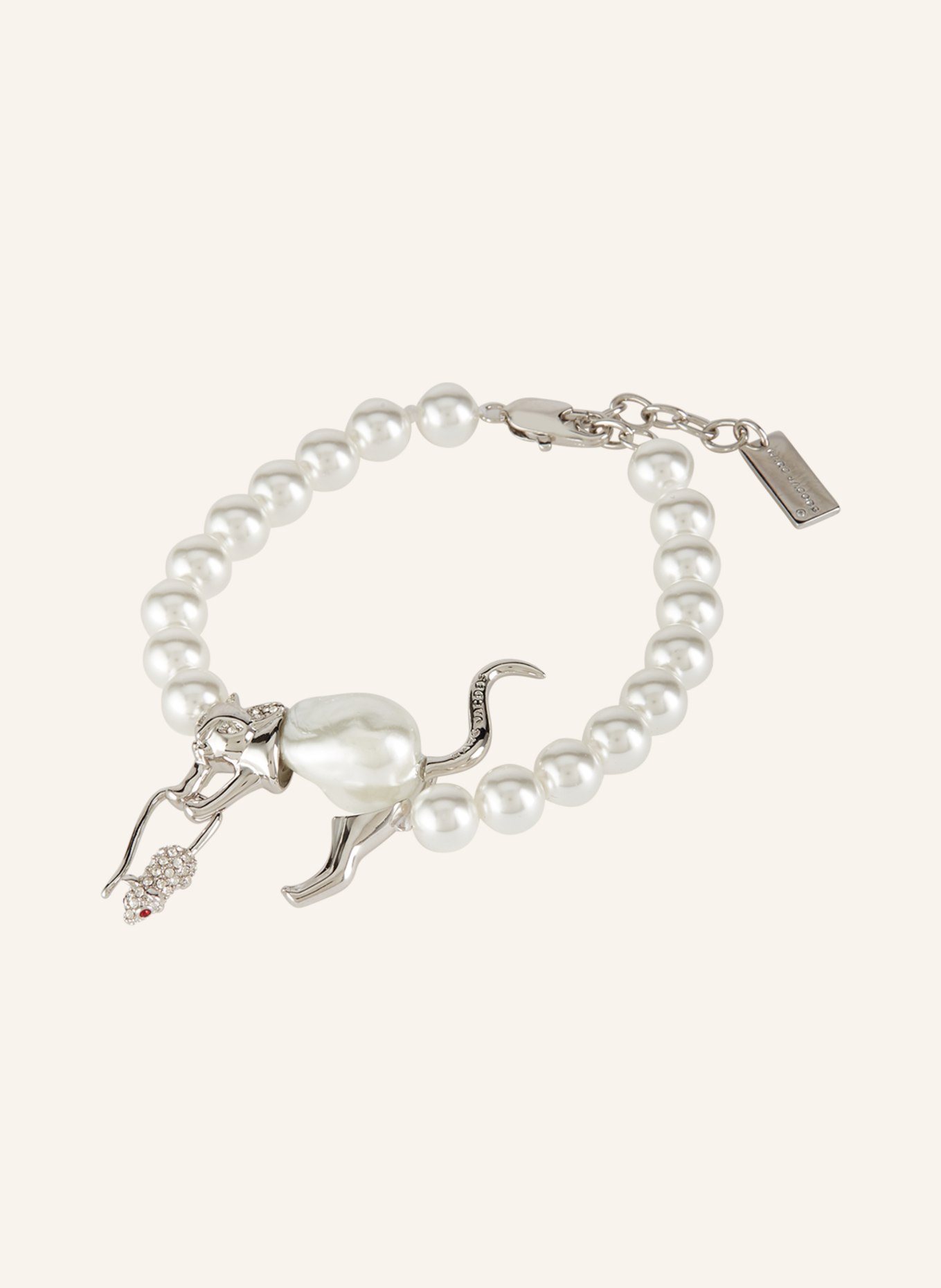 MARC JACOBS Armband THE CAT AND MOUSE PEARL BRACELET, Farbe: SILBER/ WEISS (Bild 1)