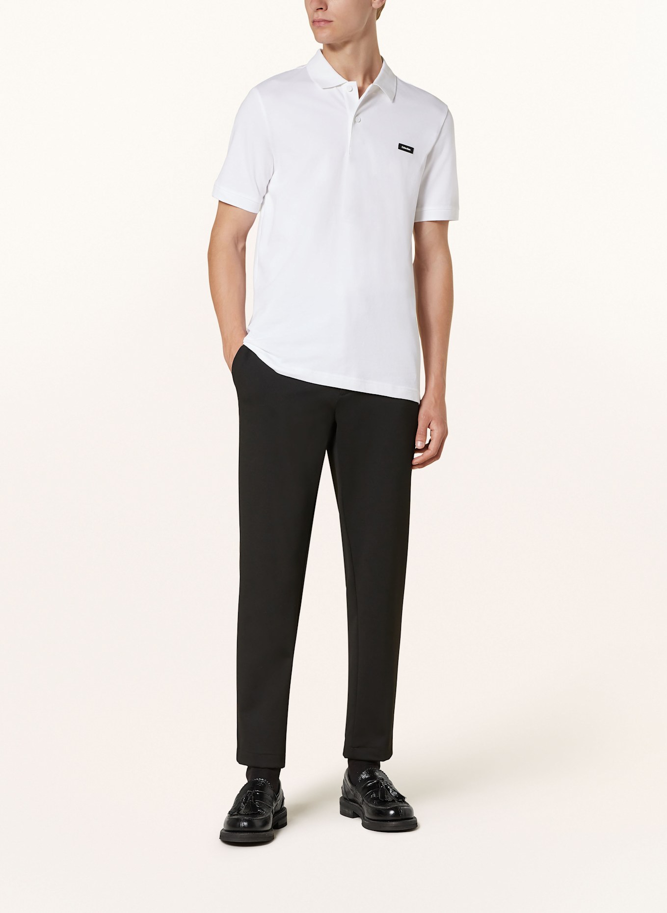 Calvin Klein Piqué-Poloshirt, Farbe: WEISS (Bild 2)