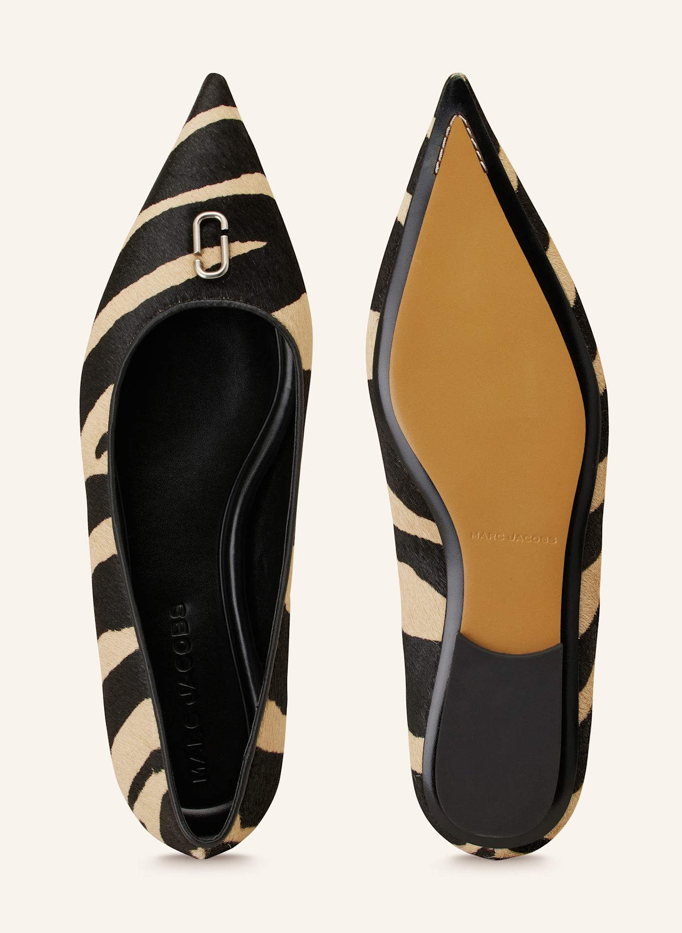 MARC JACOBS Ballerinas THE POINTY TOE, Farbe: SCHWARZ/ BEIGE (Bild 5)