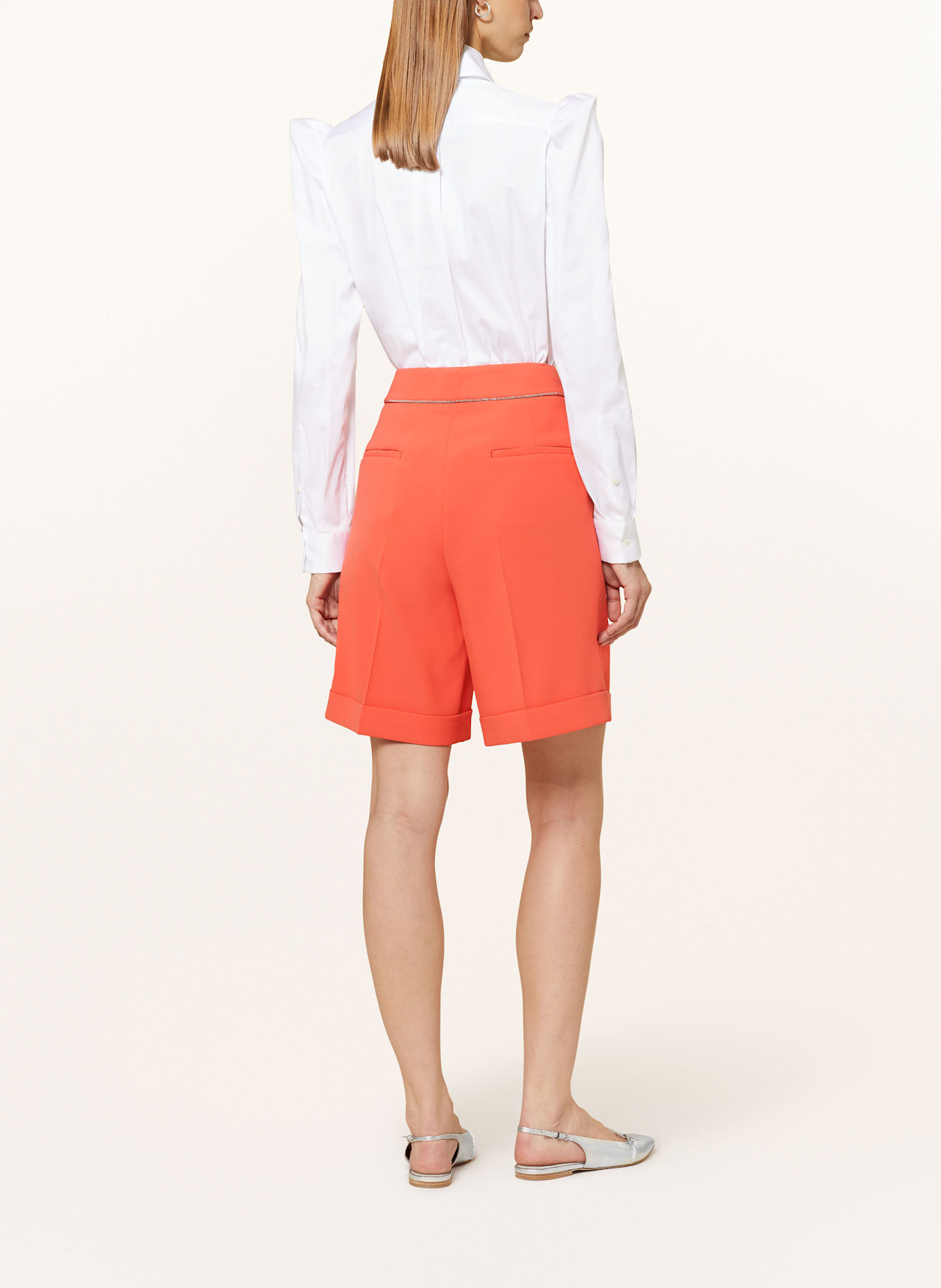 PESERICO Shorts mit Schmucksteinen, Farbe: ORANGE (Bild 3)