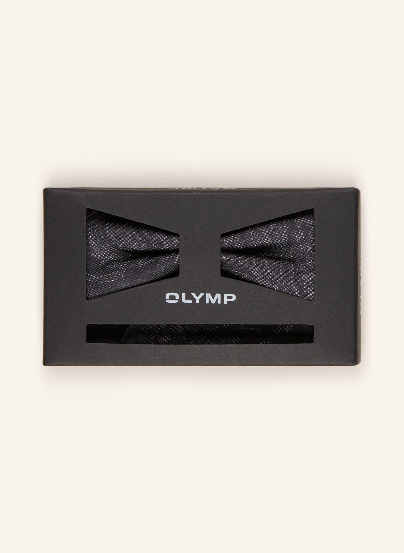 OLYMP Zestaw: mucha z poszetką: CZIEMNOSZARY / SZARY / JASNOCZARY