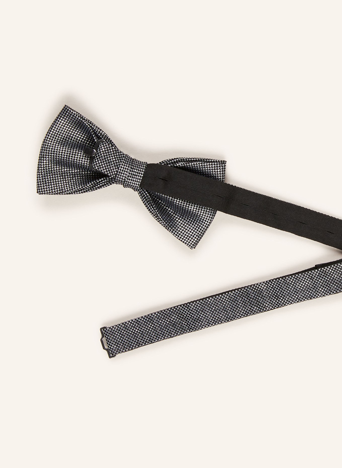 OLYMP Zestaw: mucha z poszetką: SZARY/ SREBRNY/ CZIEMNOSZARY