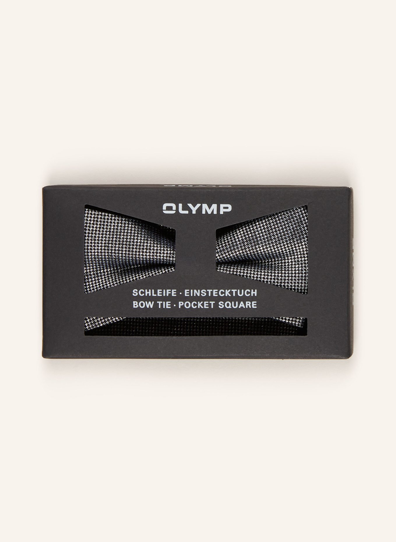 OLYMP Zestaw: mucha z poszetką: SZARY/ SREBRNY/ CZIEMNOSZARY