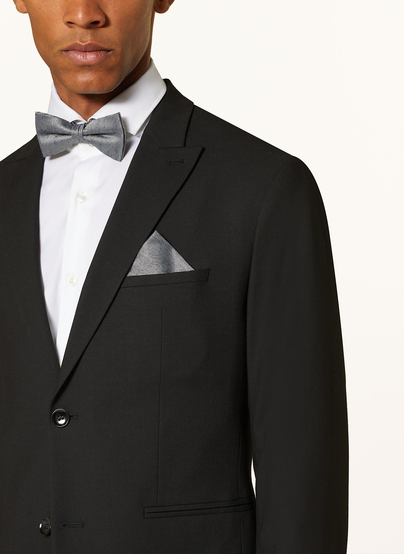 OLYMP Zestaw: mucha z poszetką: SZARY/ SREBRNY/ CZIEMNOSZARY