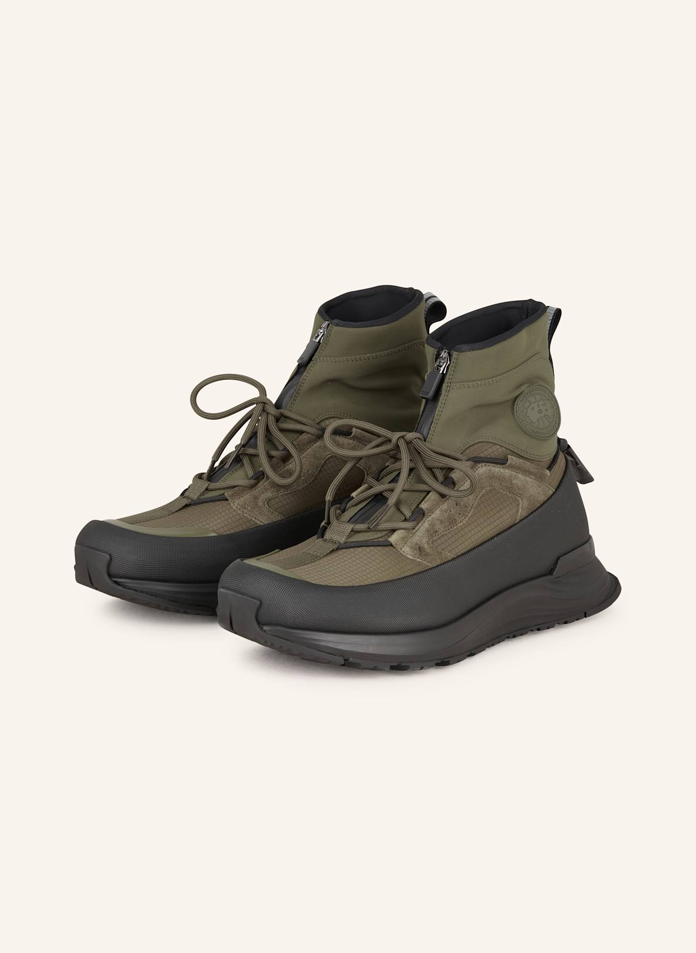 CANADA GOOSE GLACIER TRAIL hightop sneaker in olive black