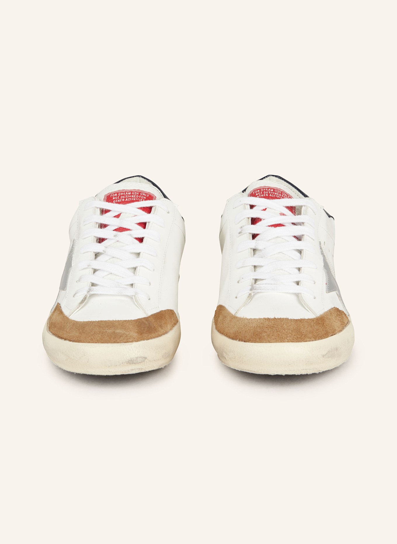 GOLDEN GOOSE Sneaker SUPER-STAR: WEISS/ BRAUN/ SILBER