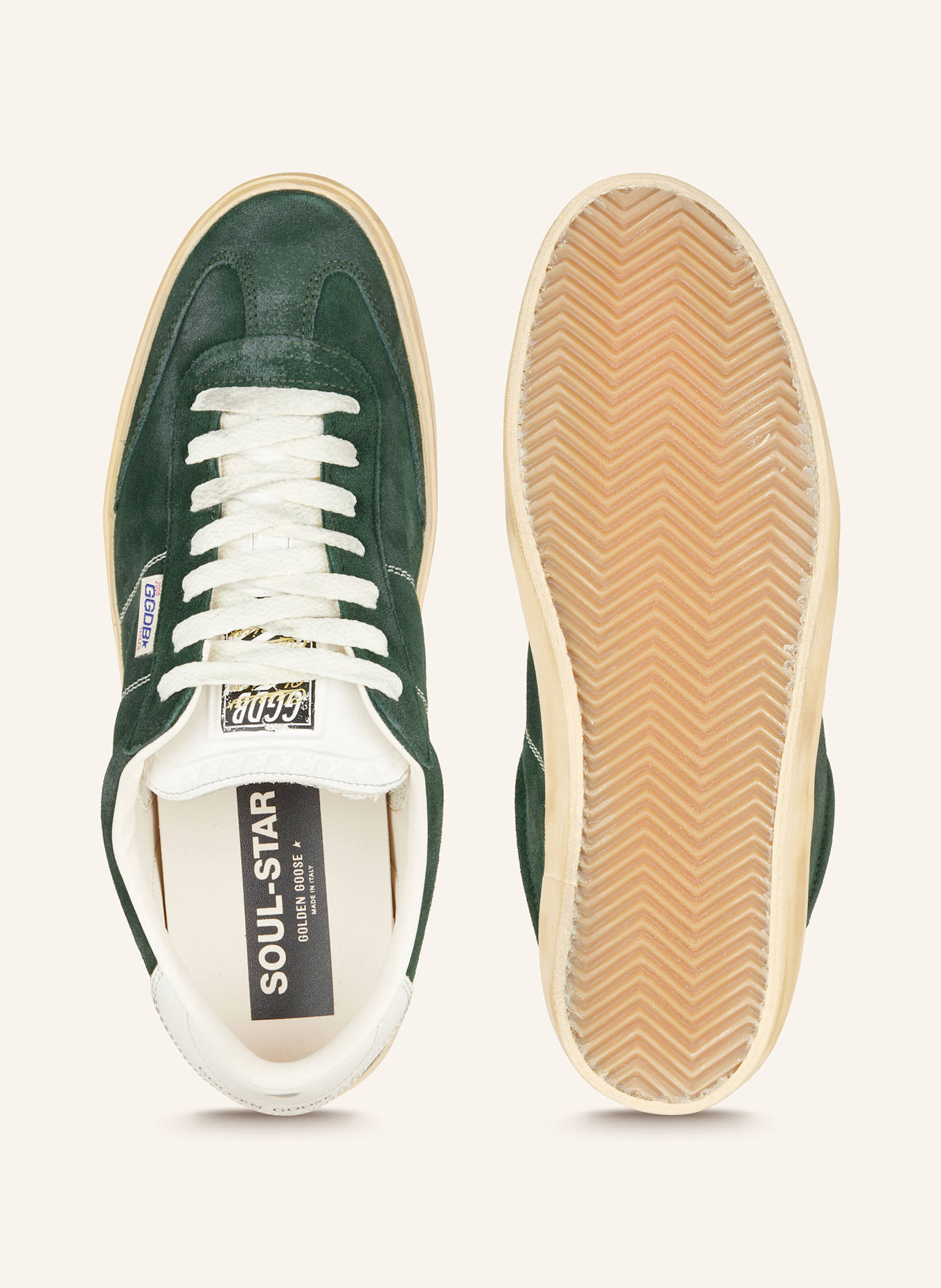 GOLDEN GOOSE Sneaker SOUL STAR: GRÜN/ CREME
