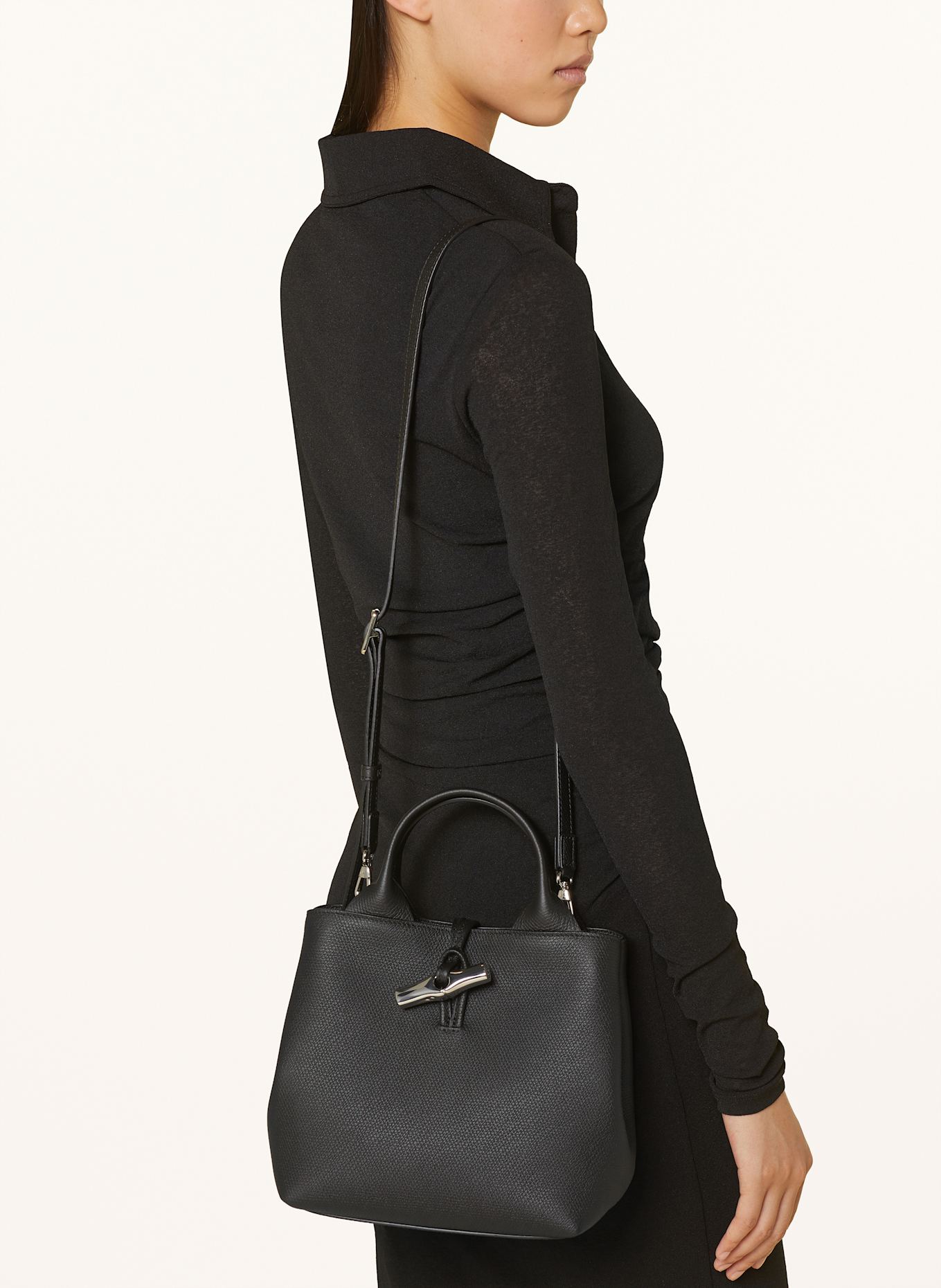 LONGCHAMP Umhängetasche LE ROSEAU SMALL: SCHWARZ