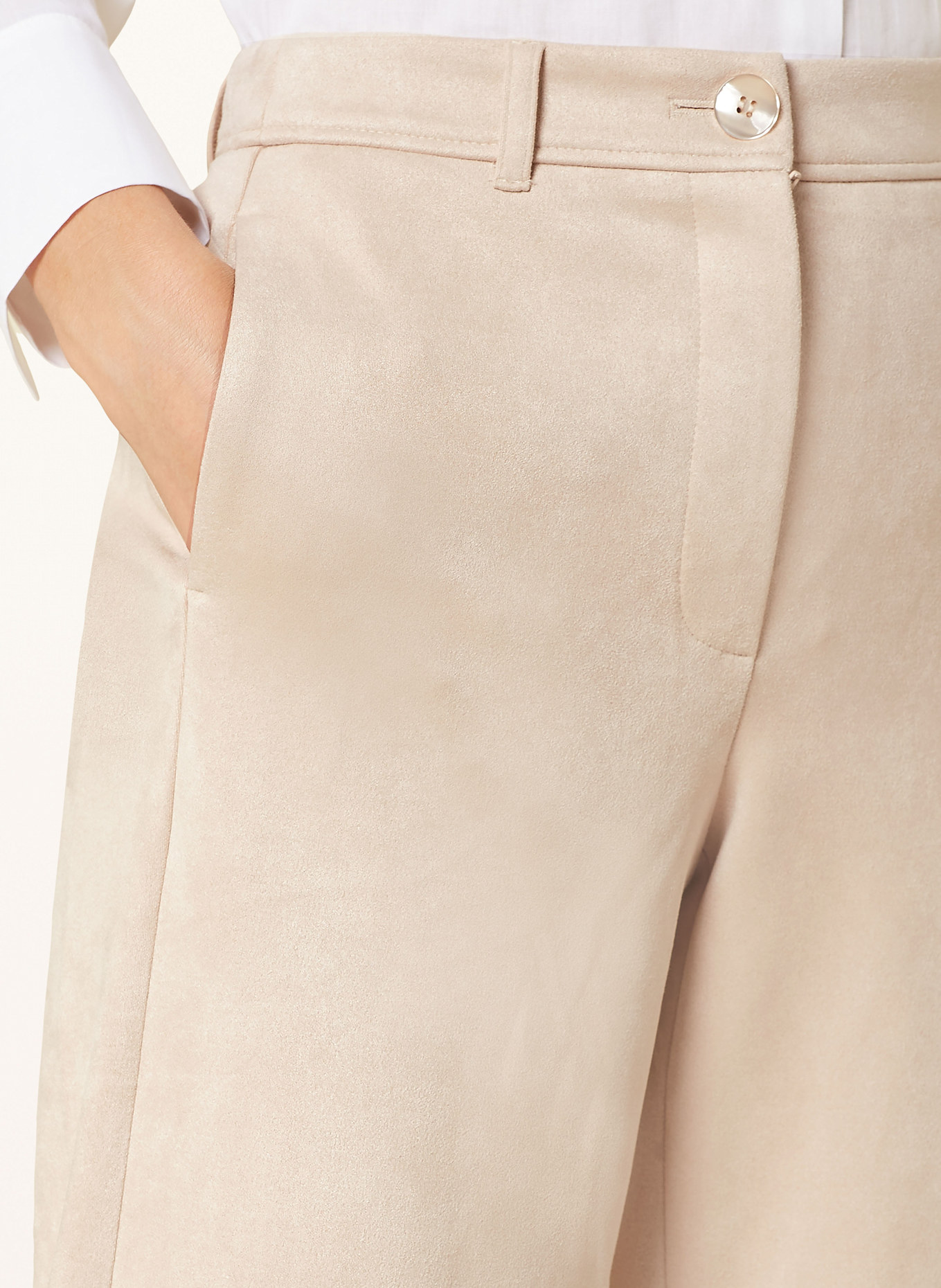 BETTY&CO Wide leg trousers in leather look, Color: CREAM (Image 5)