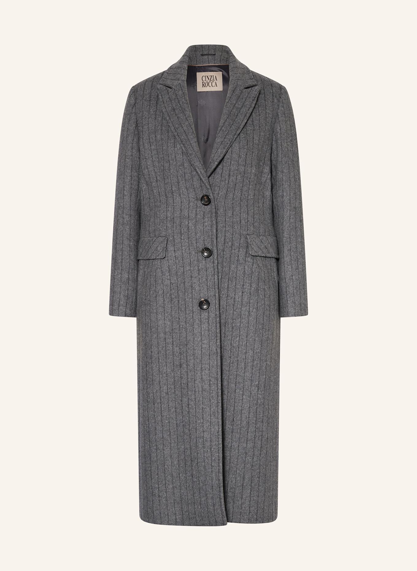 CINZIA ROCCA バージンウール フランネル コート CINZIA ROCCA Wool coat in gray/ dark gray