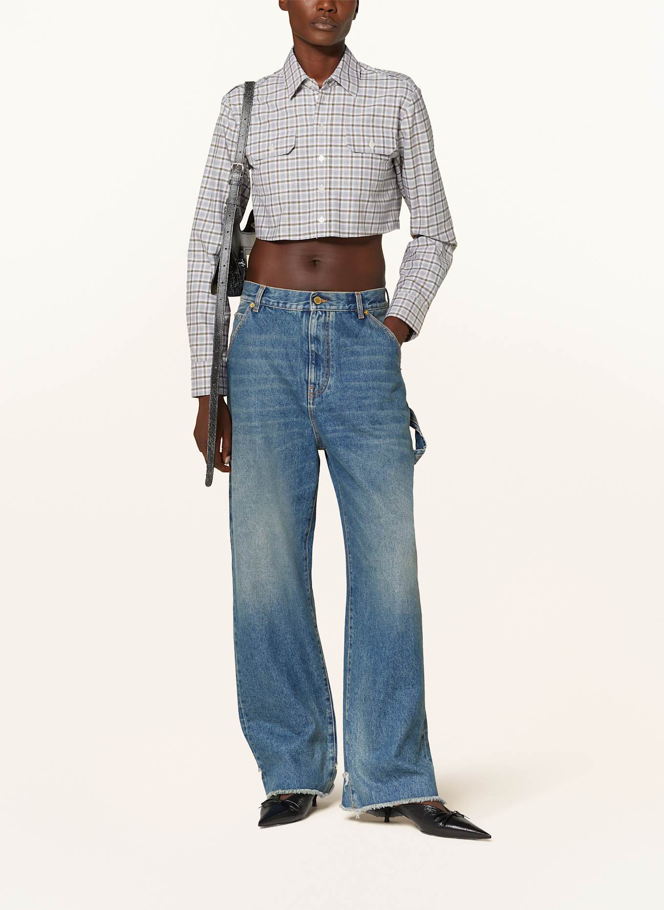 coperni Krótka koszula: OLIWKOWY / KREMOWY