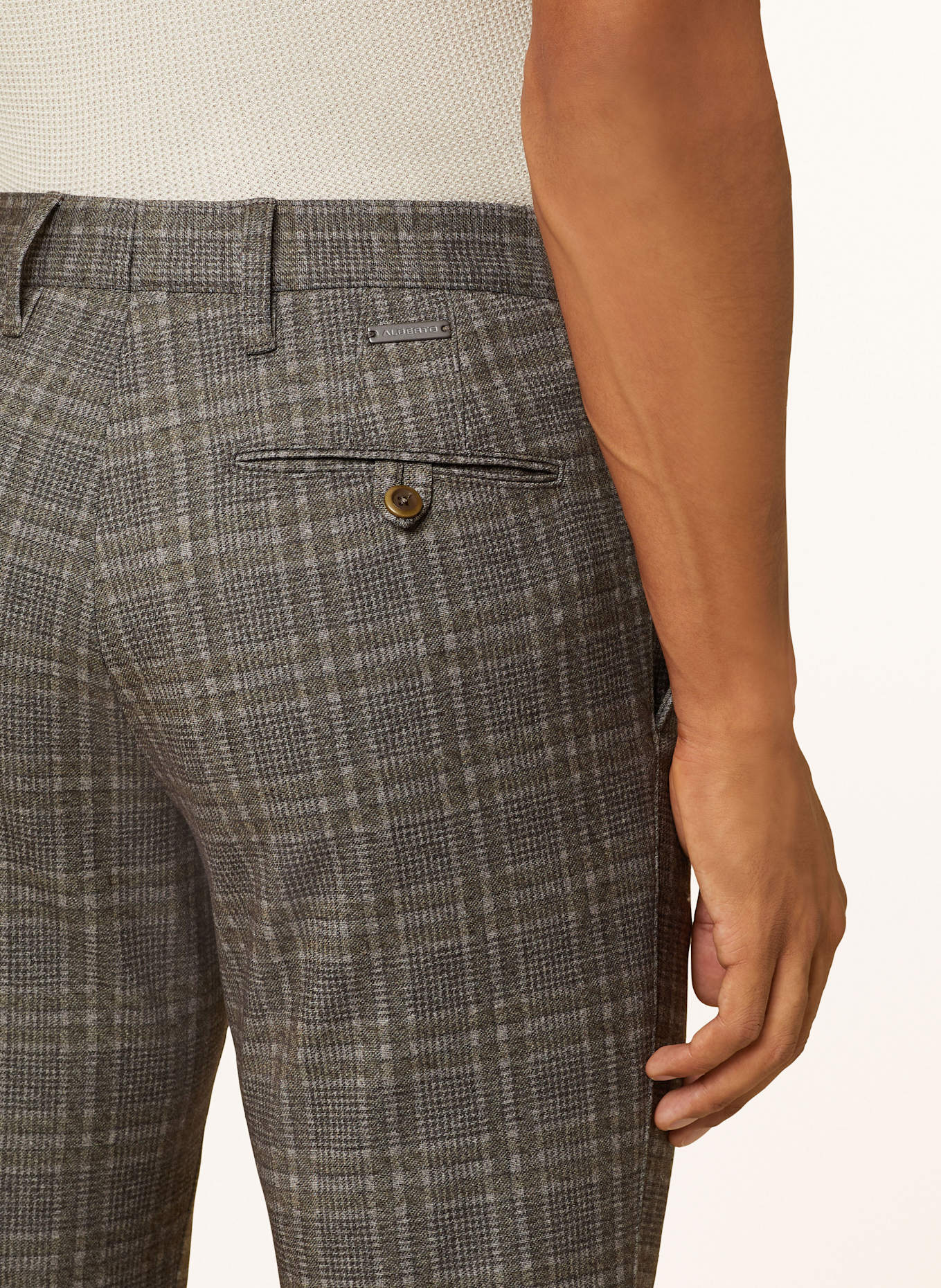 ALBERTO Chinosy ROB regular fit: OLIWKOWY / CZIEMNOSZARY