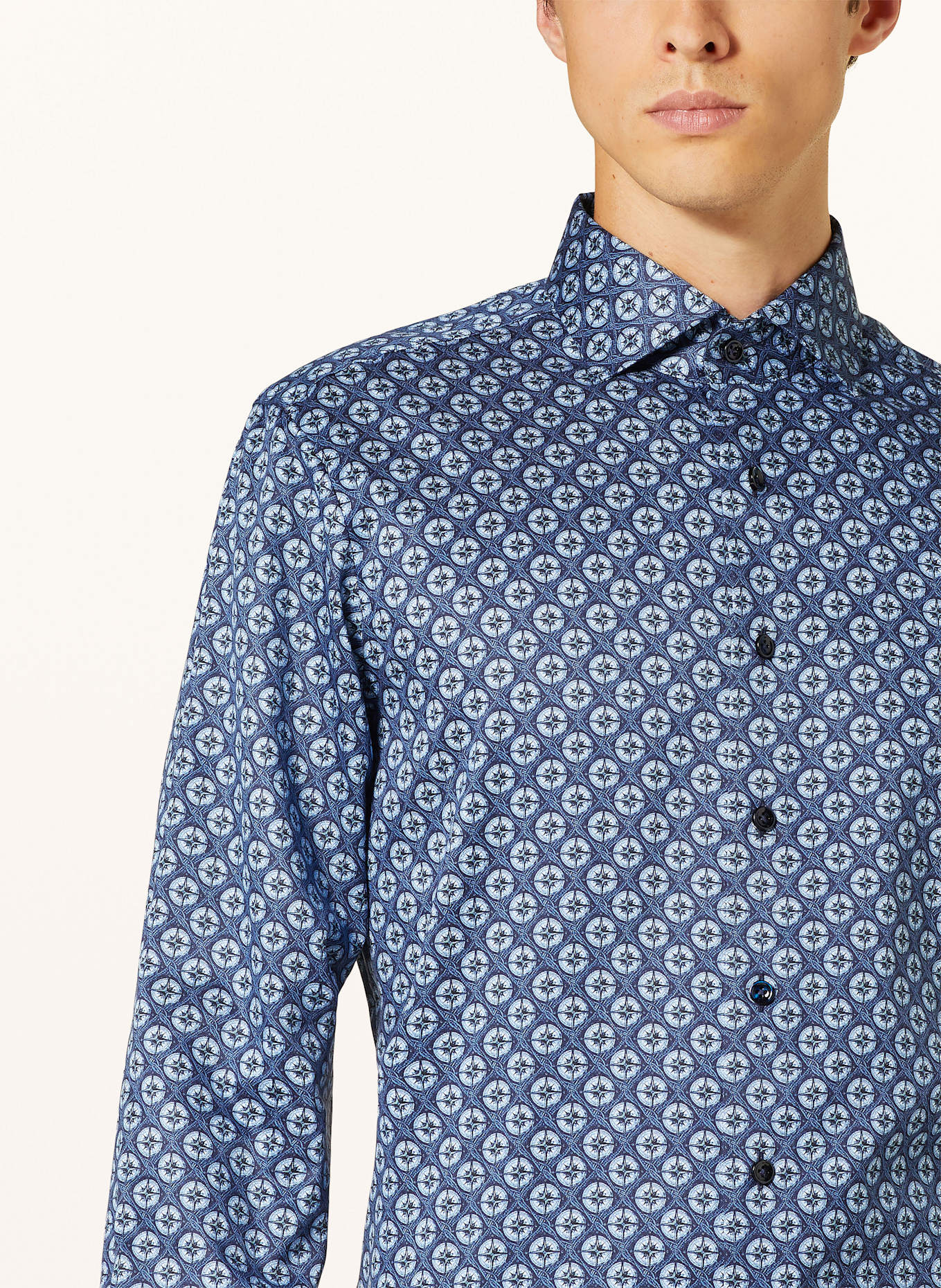 OLYMP SIGNATURE Hemd tailored fit: DUNKELBLAU / HELLBLAU / WEISS