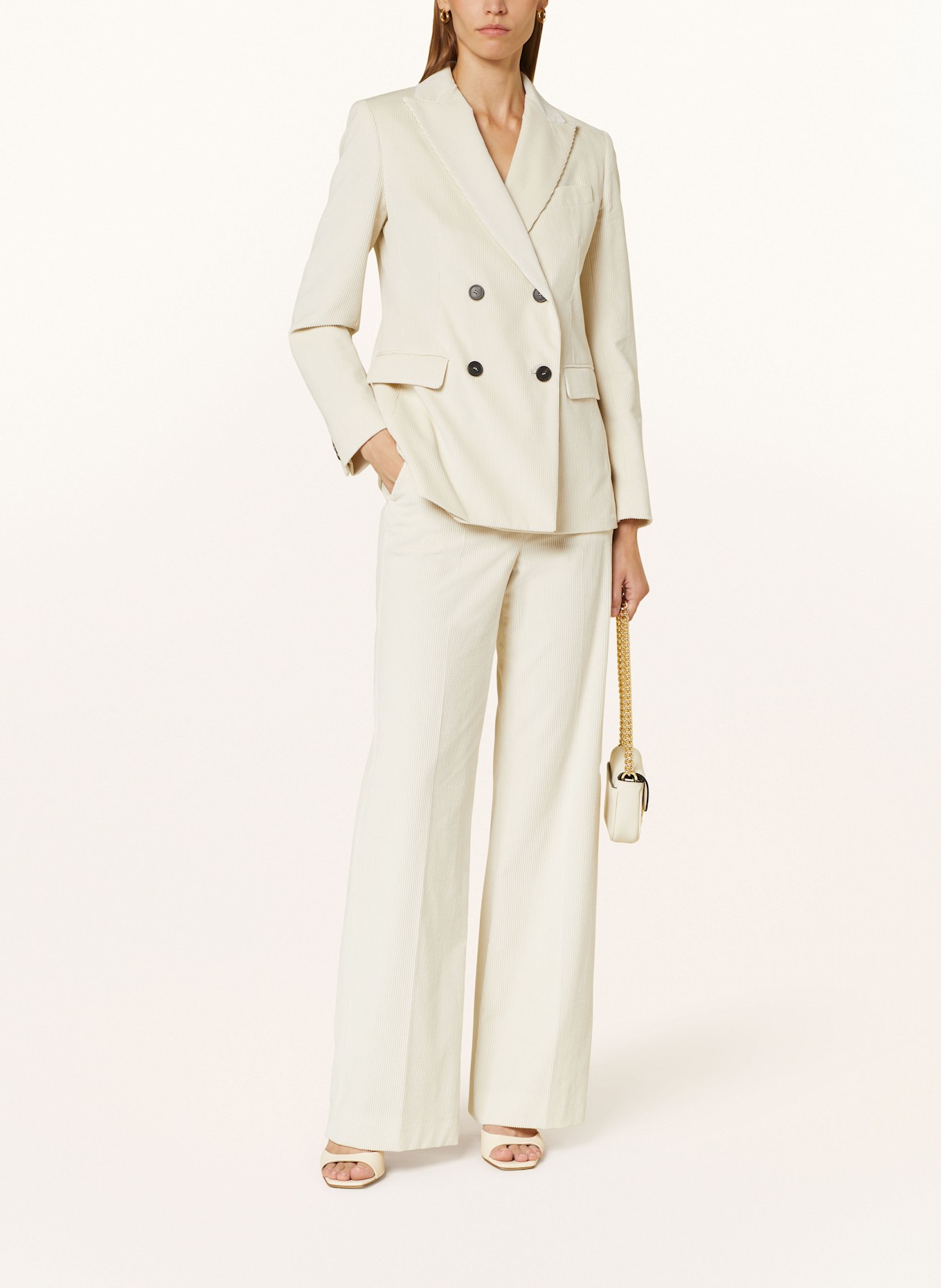 WEEKEND Max Mara Wide leg trousers TANIA made of corduroy, Color: CREAM (Image 2)