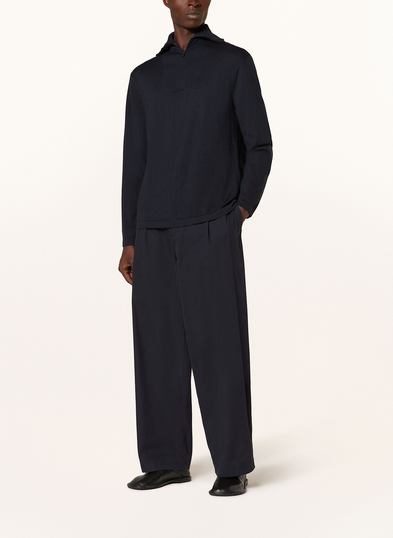 LISA YANG Strick-Poloshirt BOSCO aus Cashmere: DUNKELBLAU