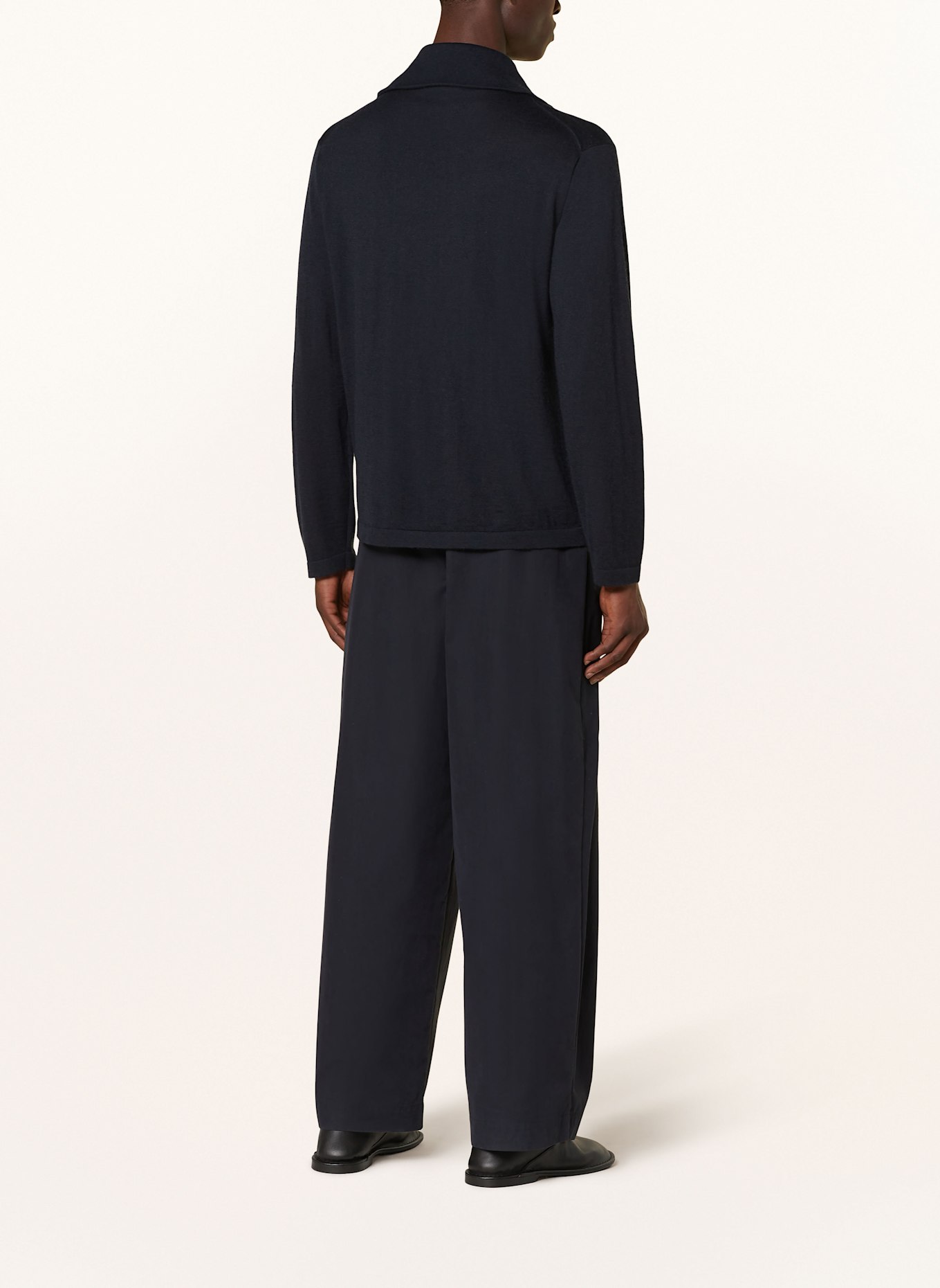 LISA YANG Strick-Poloshirt BOSCO aus Cashmere: DUNKELBLAU