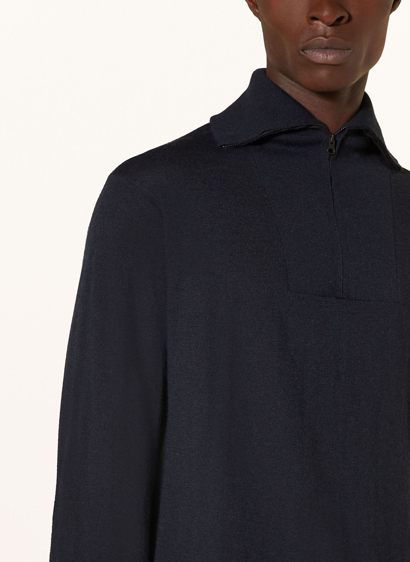 LISA YANG Strick-Poloshirt BOSCO aus Cashmere: DUNKELBLAU