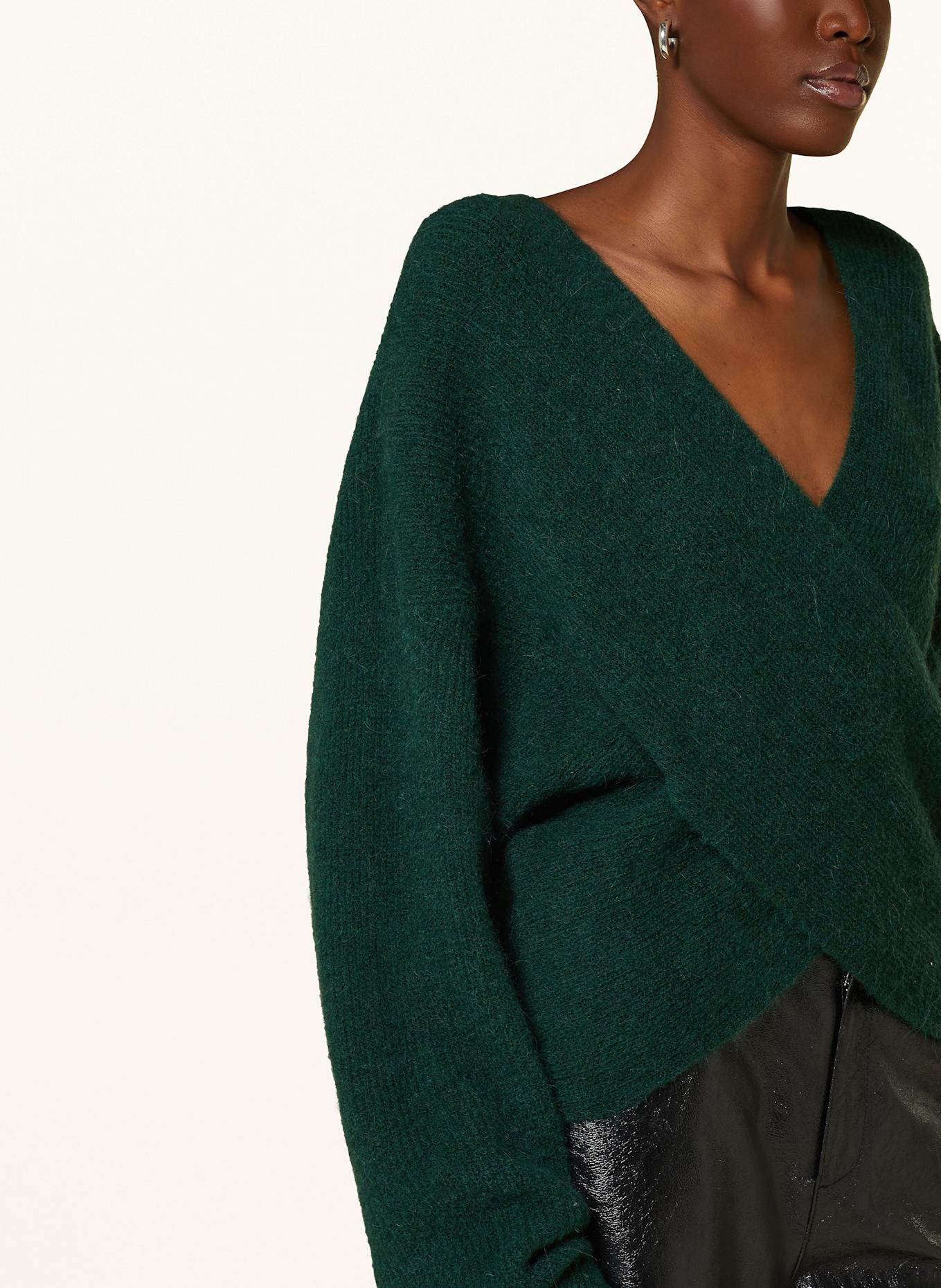Green wrap sweater clearance