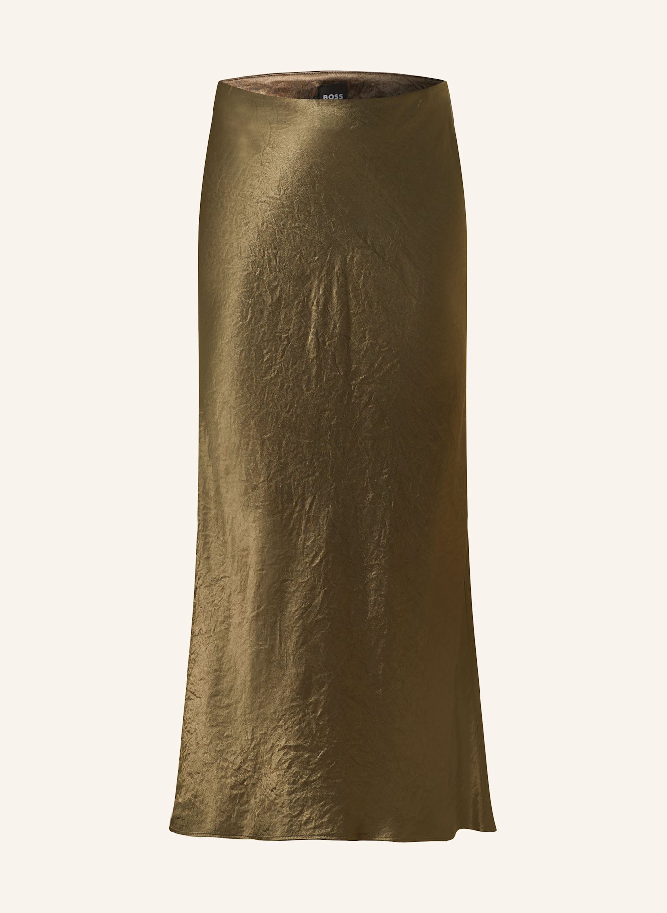 BOSS VESATIE satin skirt, Color: GREEN (Image 1)