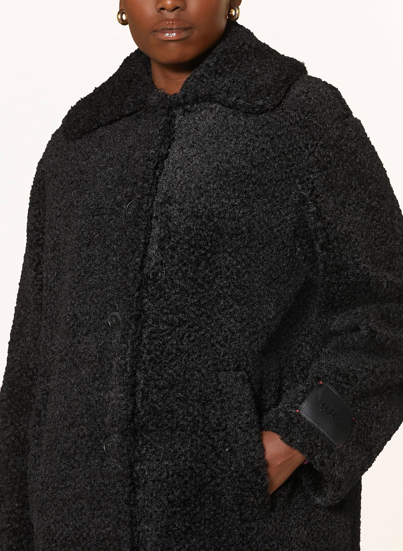 HUGO Teddy coat MIMINA in black