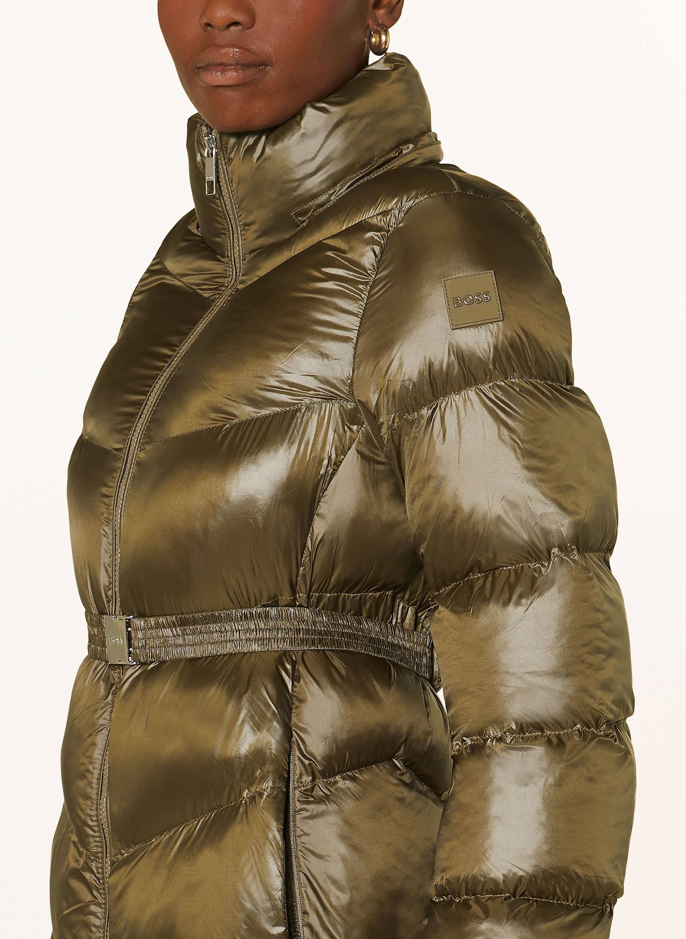 BOSS Steppmantel PAMAXI3 mit abnehmbarer Kapuze: KHAKI