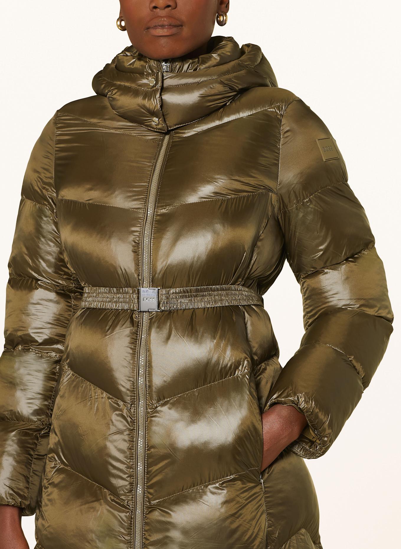 BOSS Steppmantel PAMAXI3 mit abnehmbarer Kapuze: KHAKI