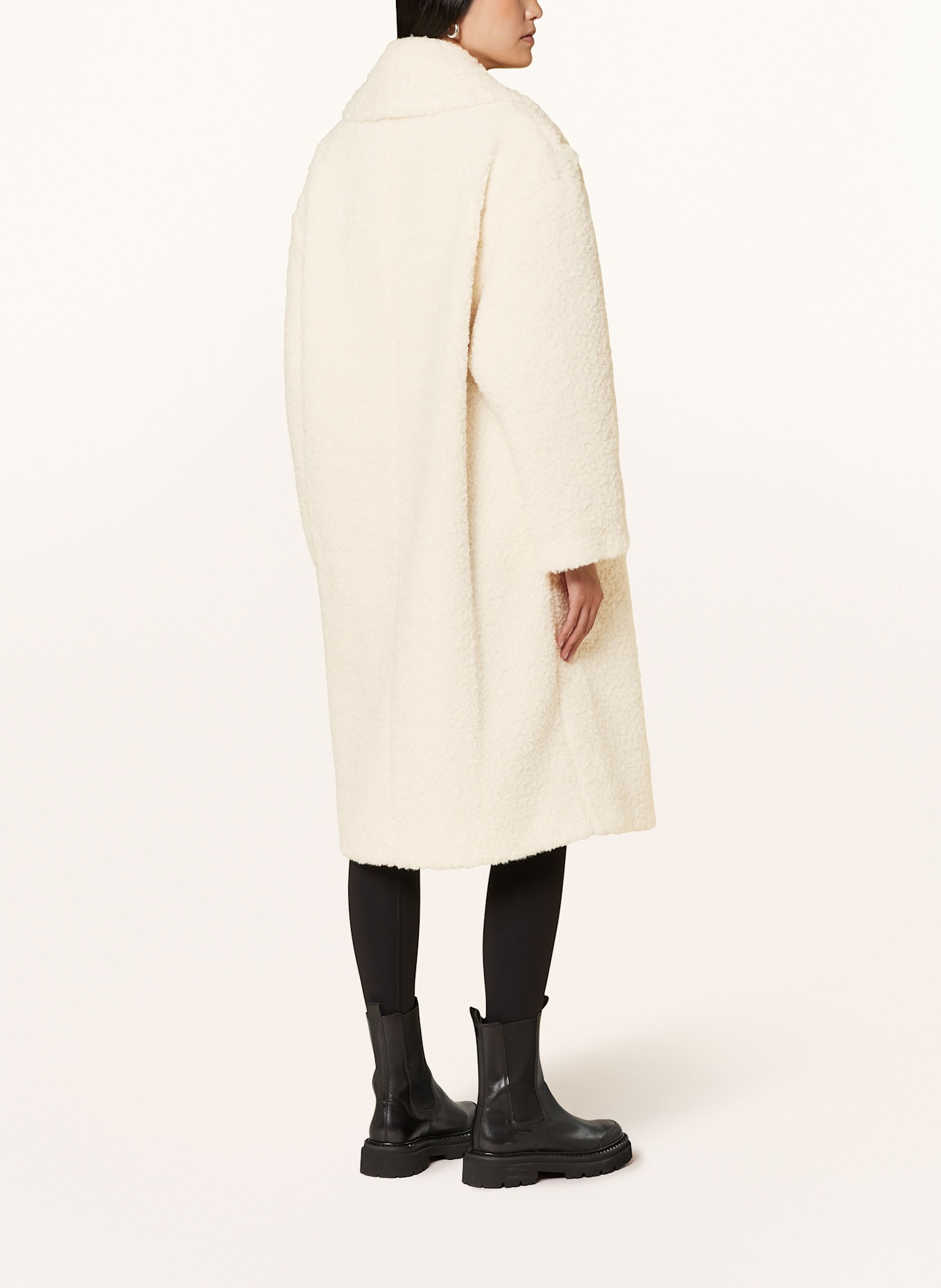 HUGO Plyšový kabát MALITE: KRÉMOVÁ