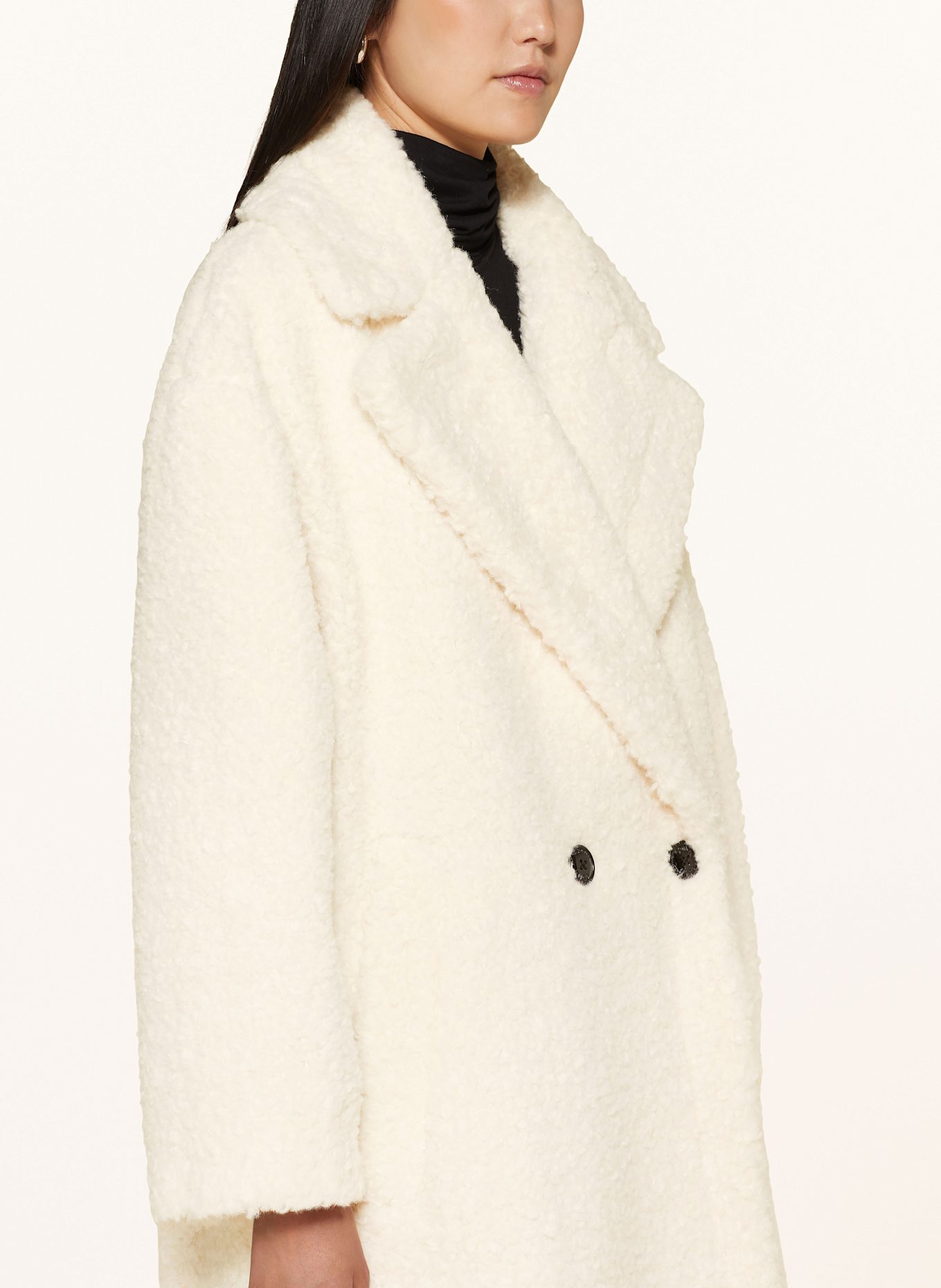 HUGO Plyšový kabát MALITE: KRÉMOVÁ