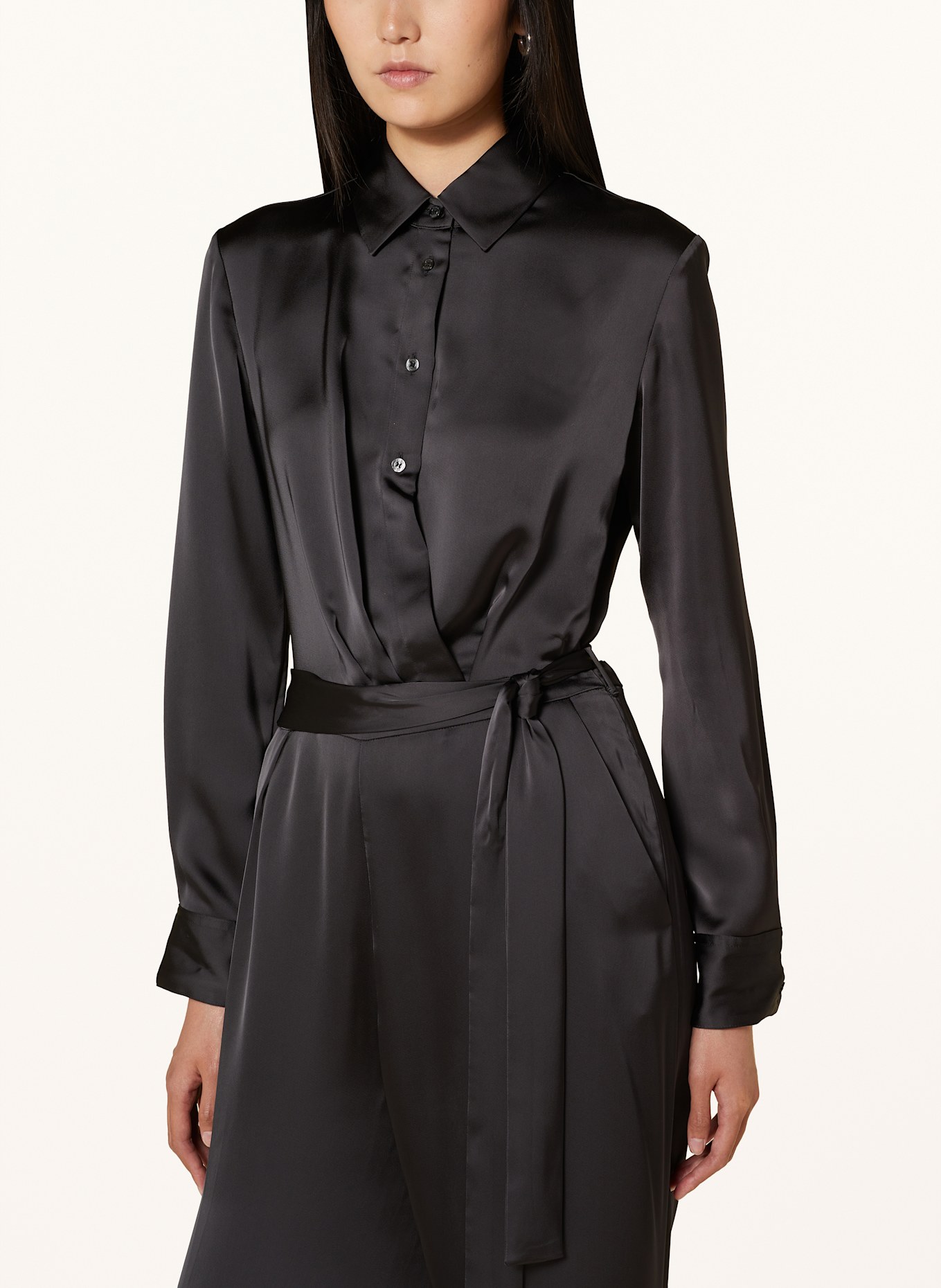 Black satin playsuit 2025