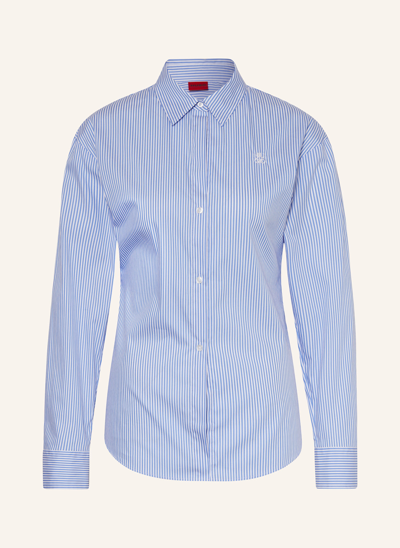 HUGO Shirt blouse THE GIRLFRIEND, Color: WHITE/ BLUE (Image 1)