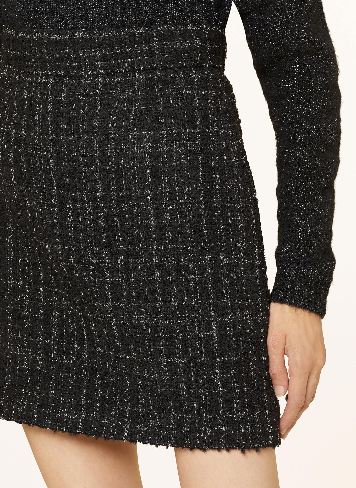 BOSS VILIANA boucle skirt with glitter thread