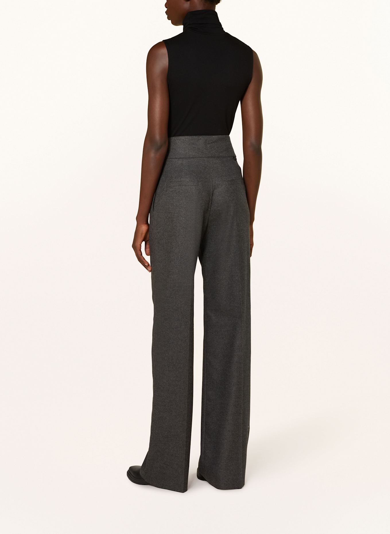 HUGO Wide leg trousers HIMIA, Color: DARK GRAY (Image 3)