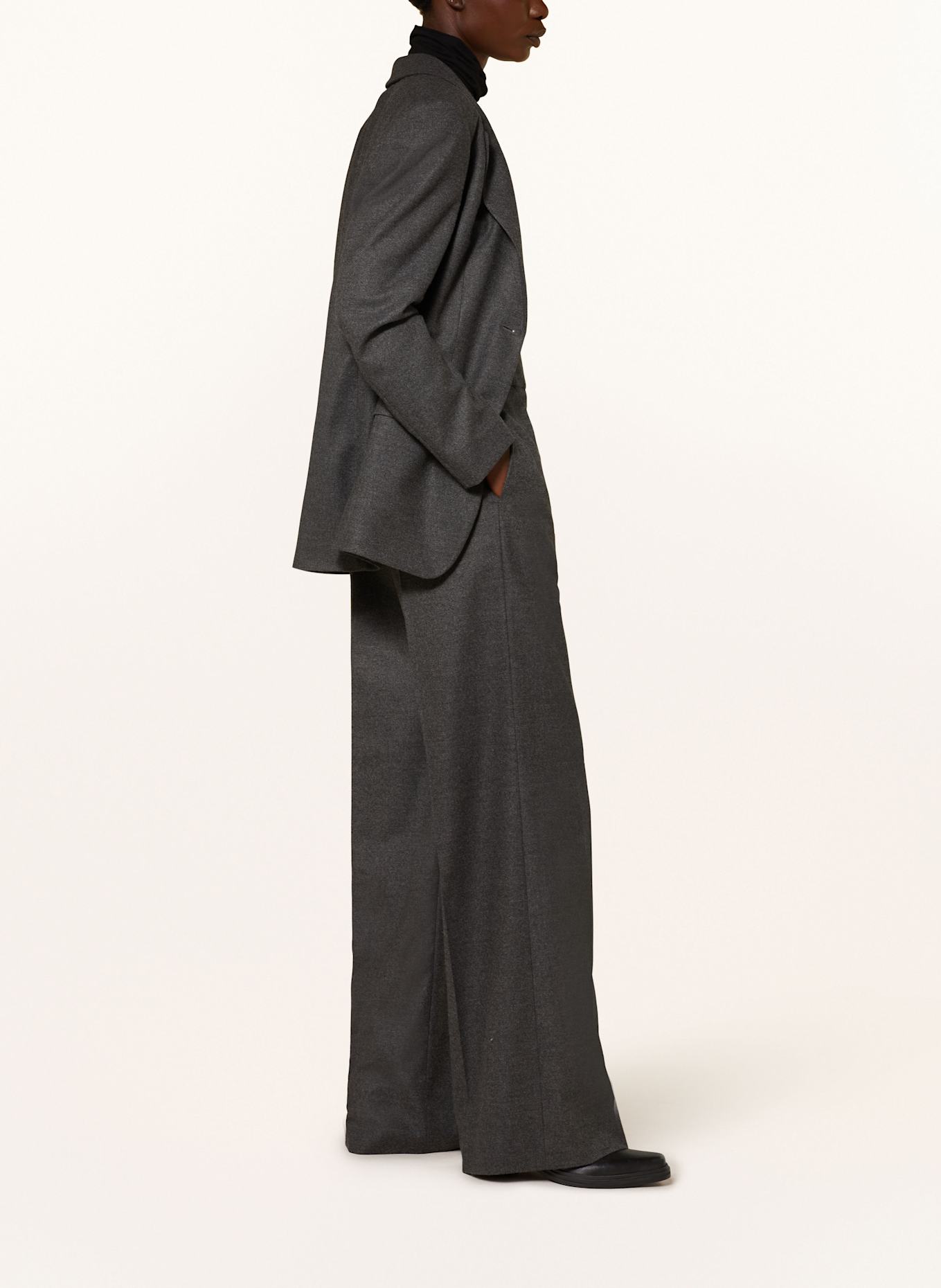 HUGO Wide leg trousers HIMIA, Color: DARK GRAY (Image 4)