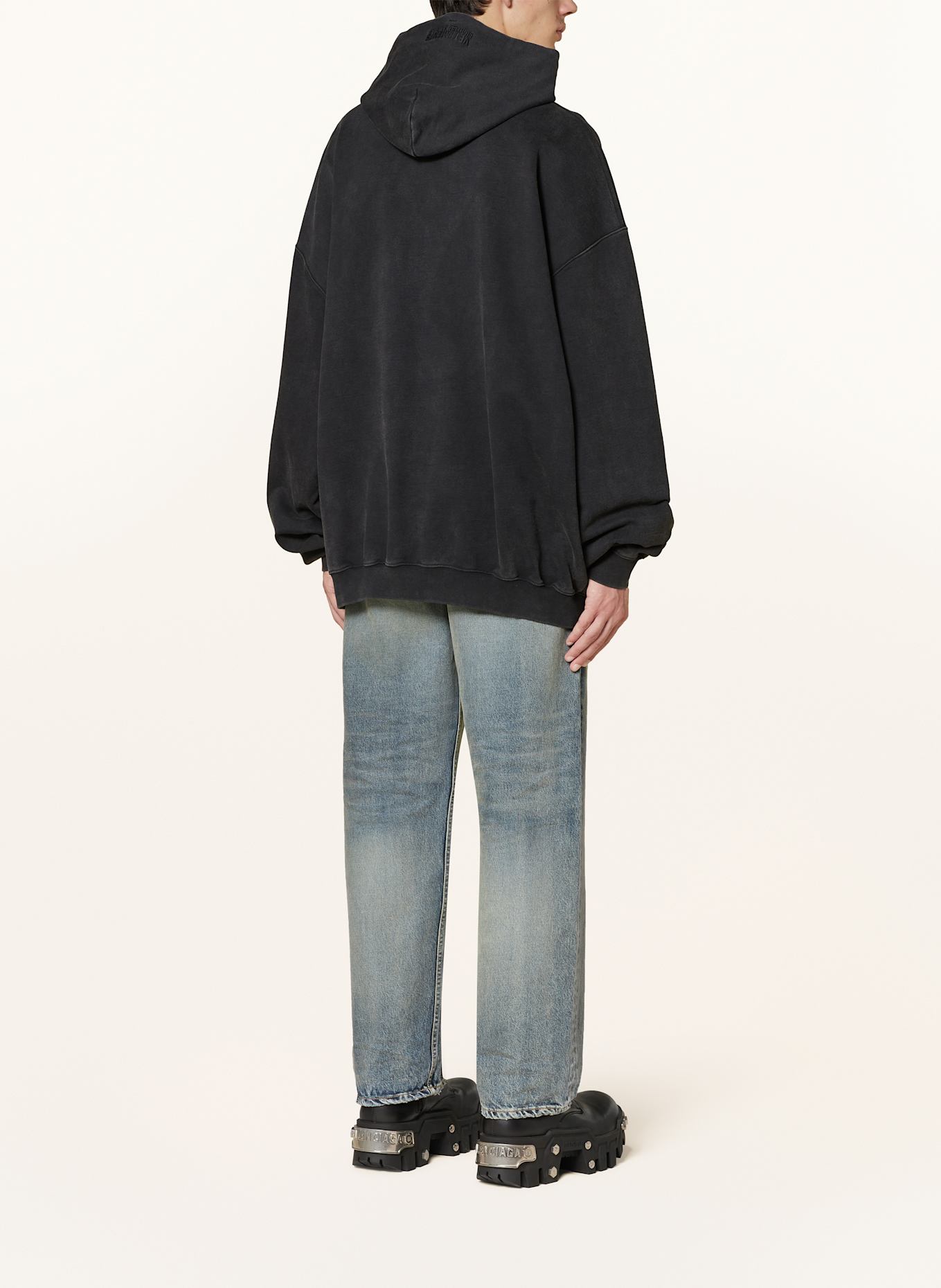 VETEMENTS Bluza z kapturem oversize, Kolor: CZARNY/ CZIEMNOSZARY (Obrazek 3)