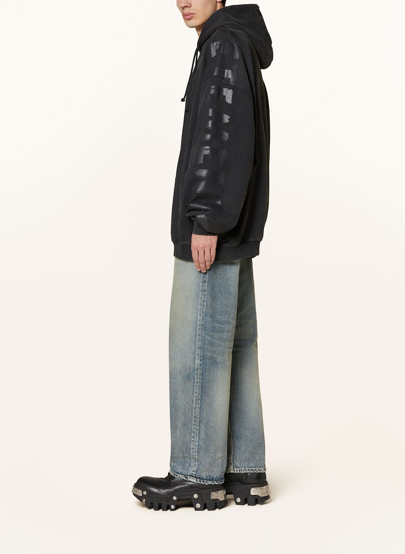 VETEMENTS Oversized-Hoodie, Farbe: SCHWARZ/ DUNKELGRAU (Bild 4)