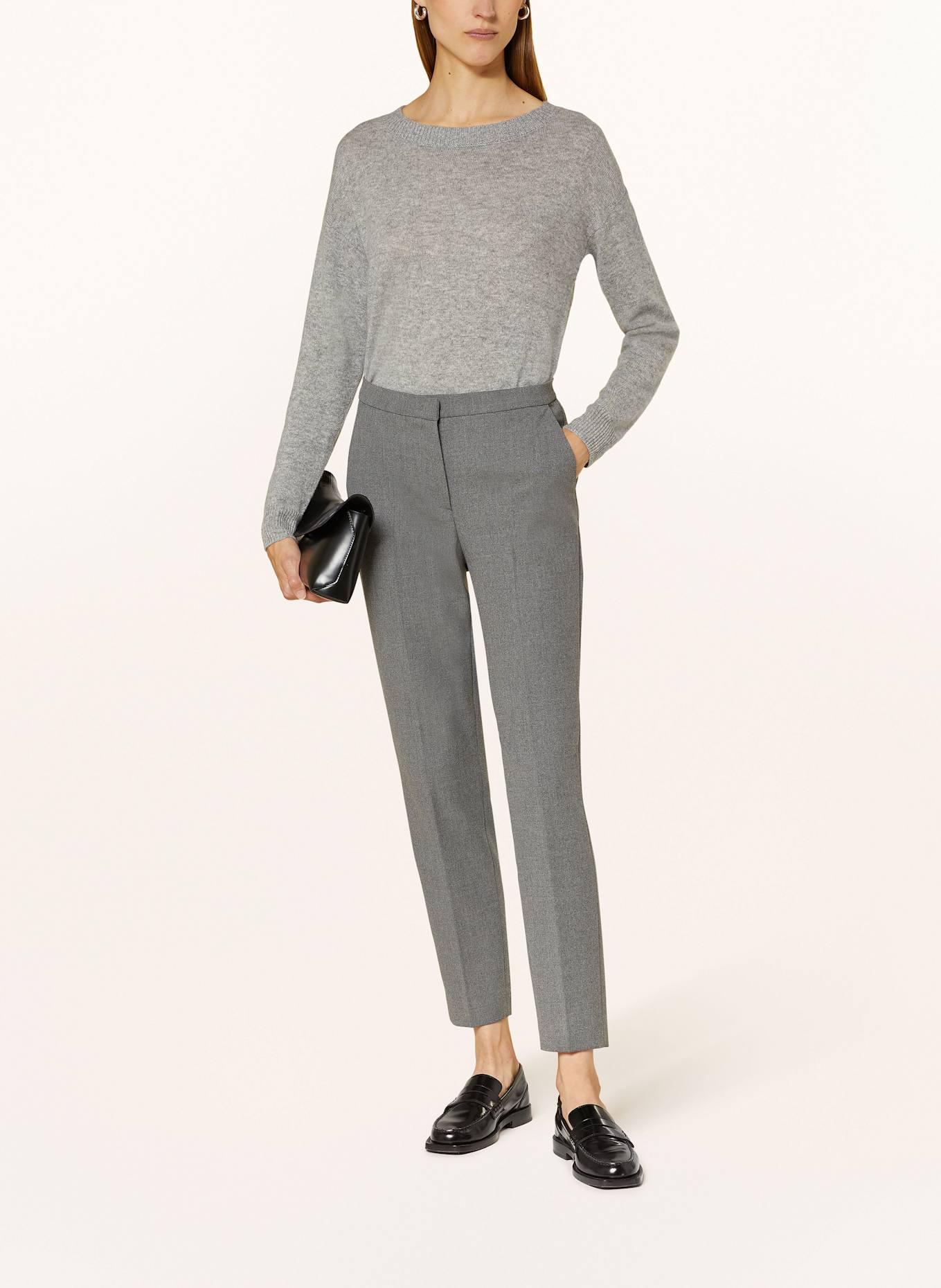 RAFFAELLO ROSSI DORO flannel trousers, Color: GRAY (Image 6)