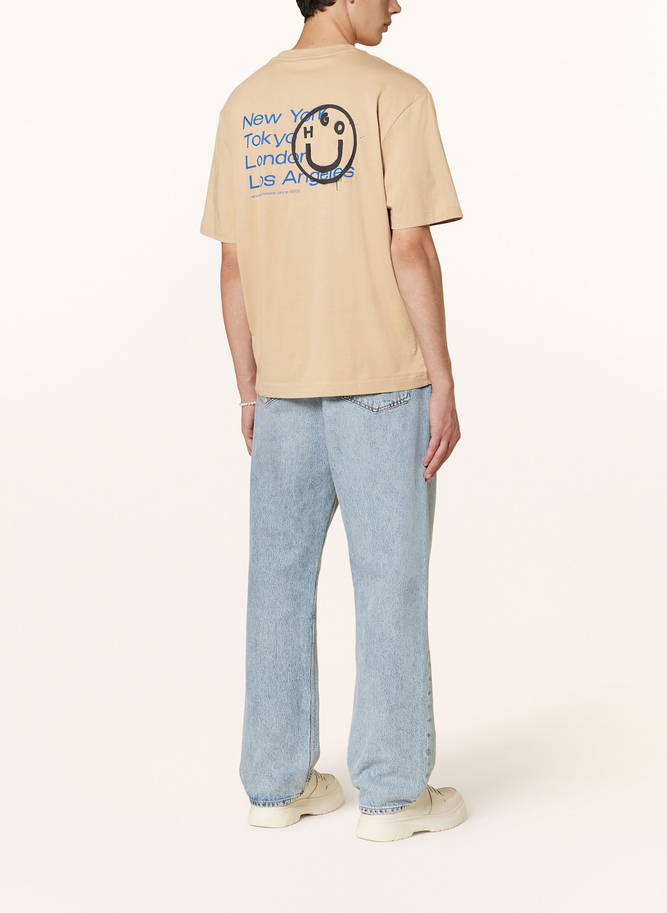 HUGO BLUE T-shirt NUGOYORK, Color: BEIGE/ BLUE/ BLACK (Image 3)