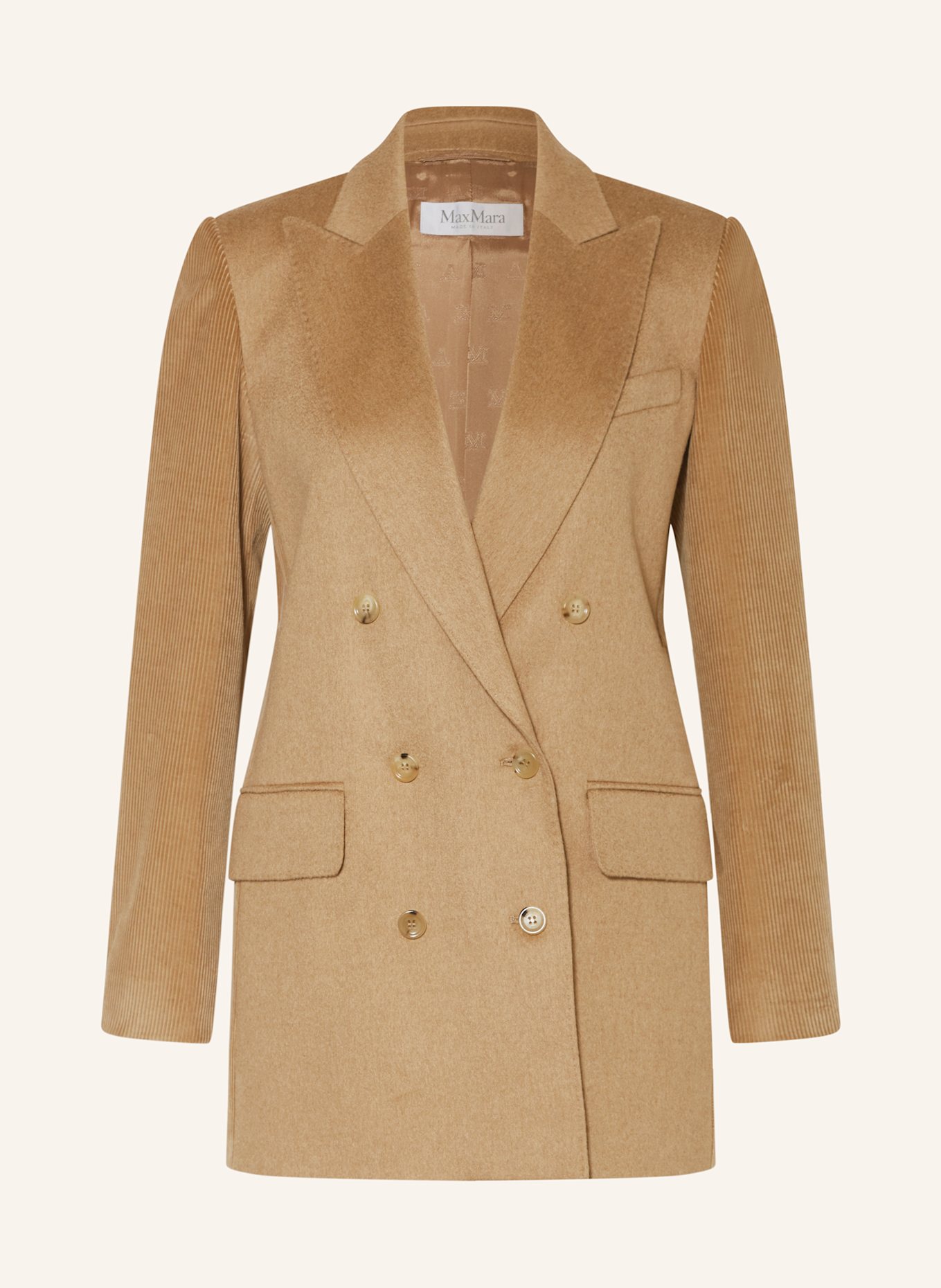 Max Mara POTENTE corduroy blazer in a mix of materials with camel hair in camel