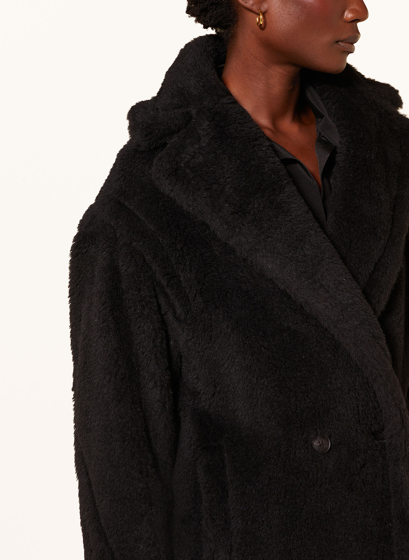 Max Mara Kunstfell-Mantel TEDGIRL mit Alpaka: SCHWARZ