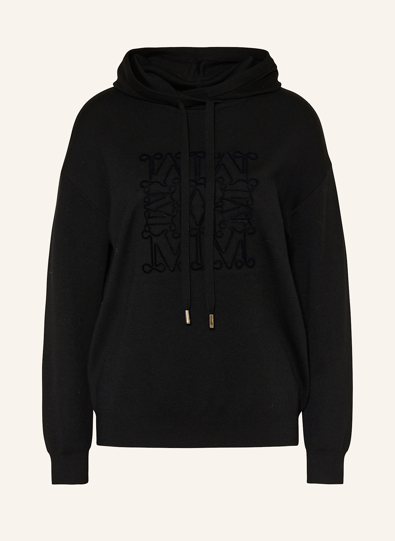 Black knitted hoodie womens hot sale