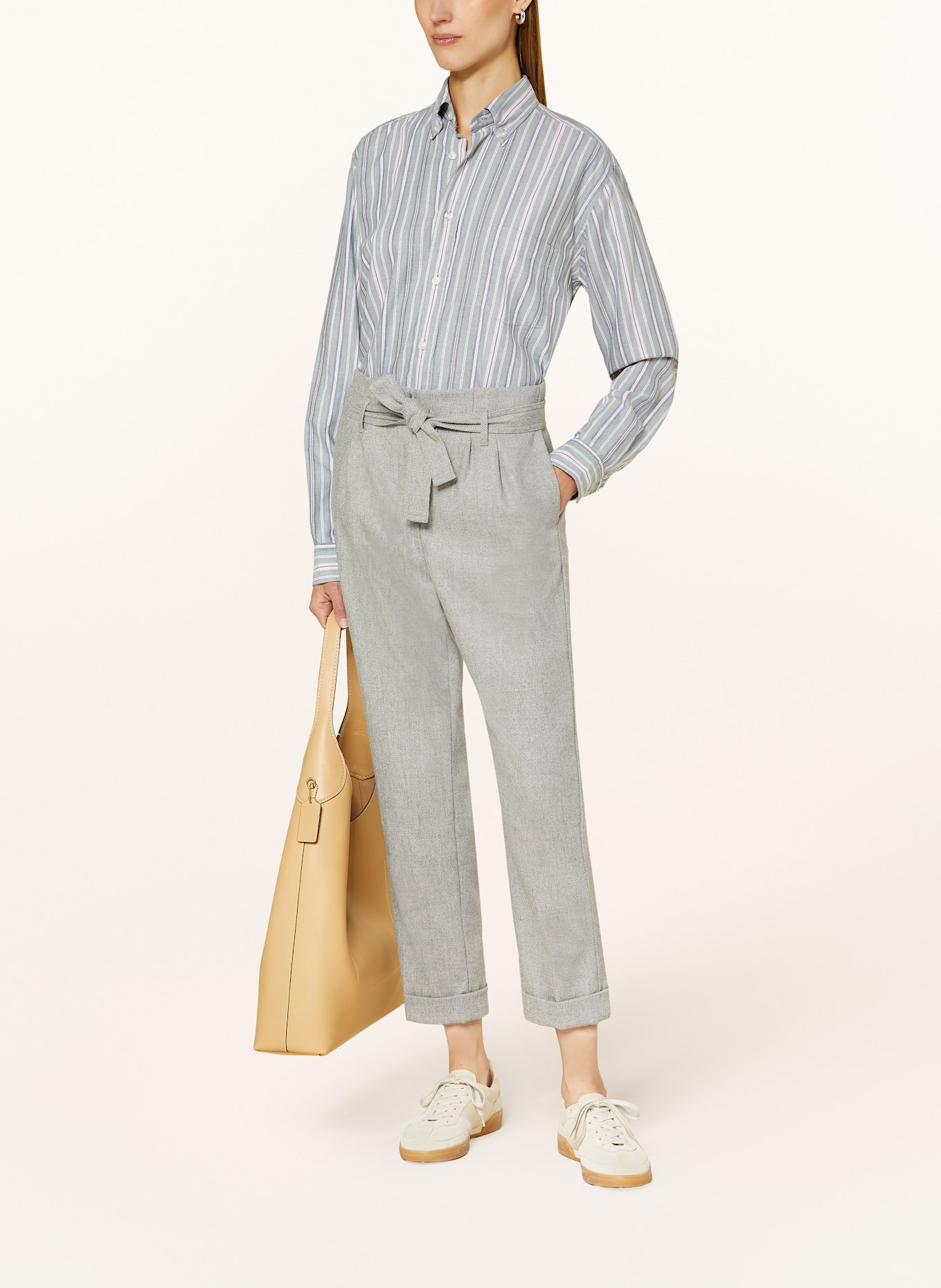 BOSS tASHAINA 7/8 trousers in a denim look, Color: SILVER (Image 2)