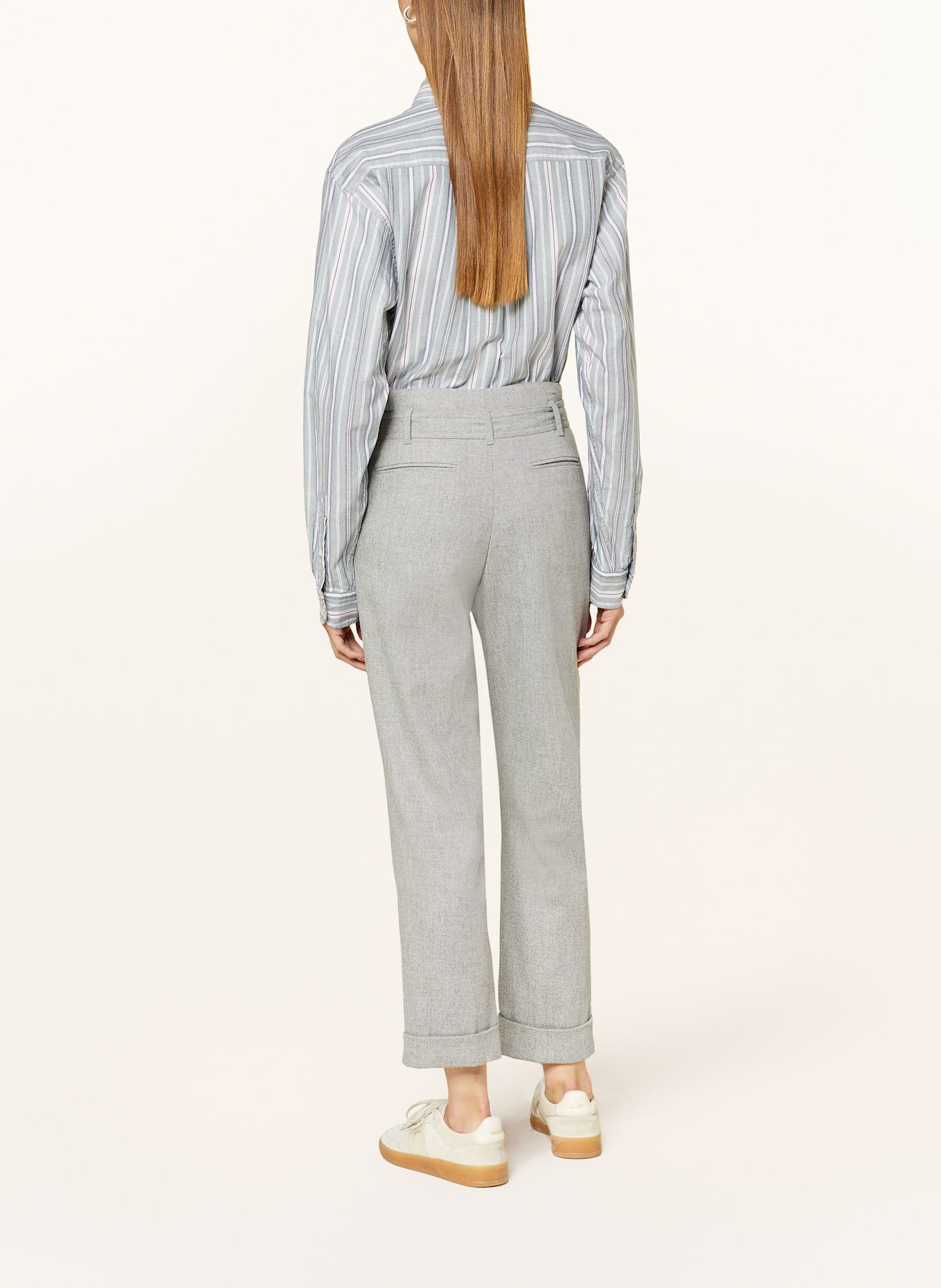 BOSS tASHAINA 7/8 trousers in a denim look, Color: SILVER (Image 3)