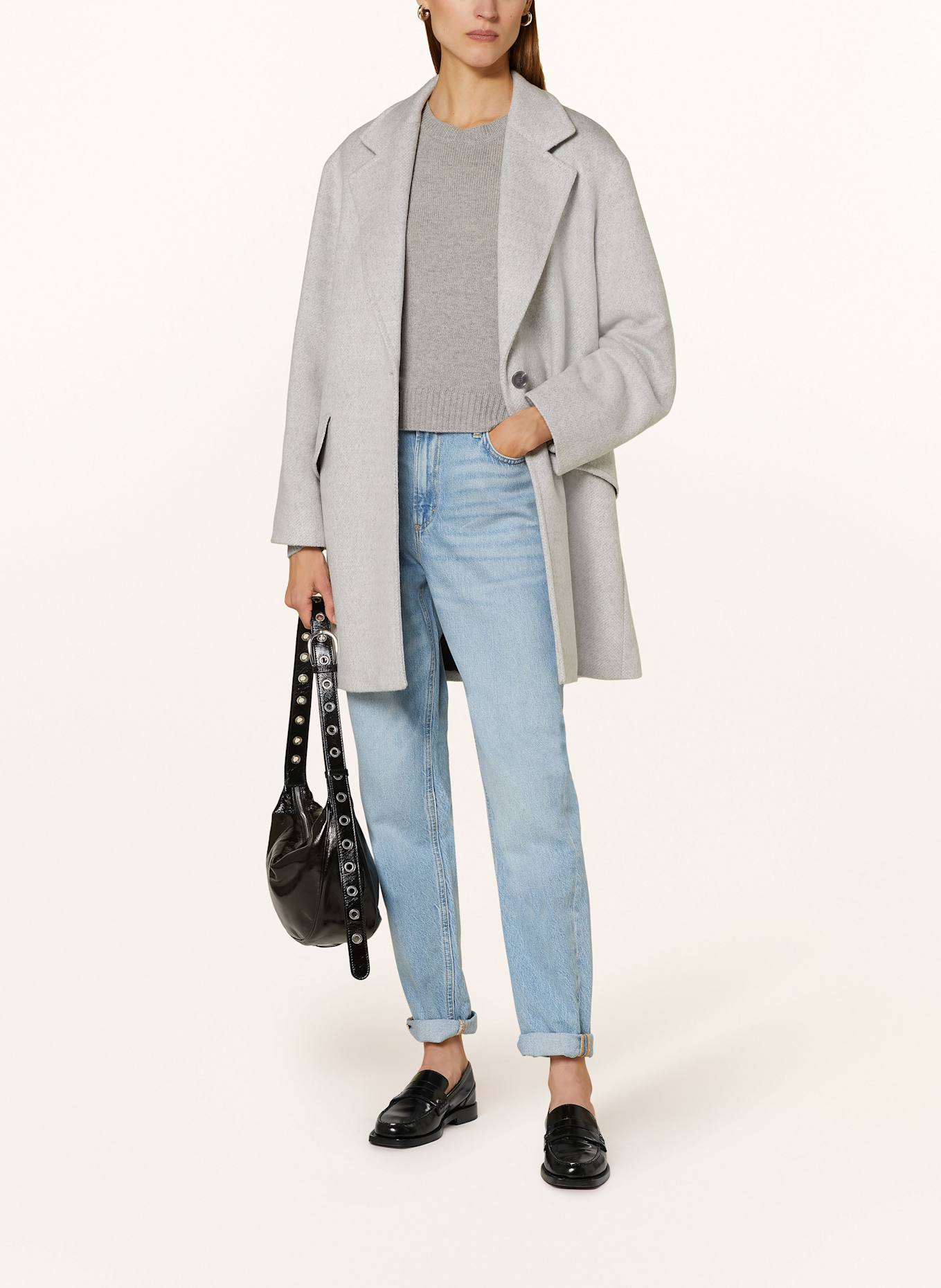 BOSS CALESARA coat: LIGHT GRAY