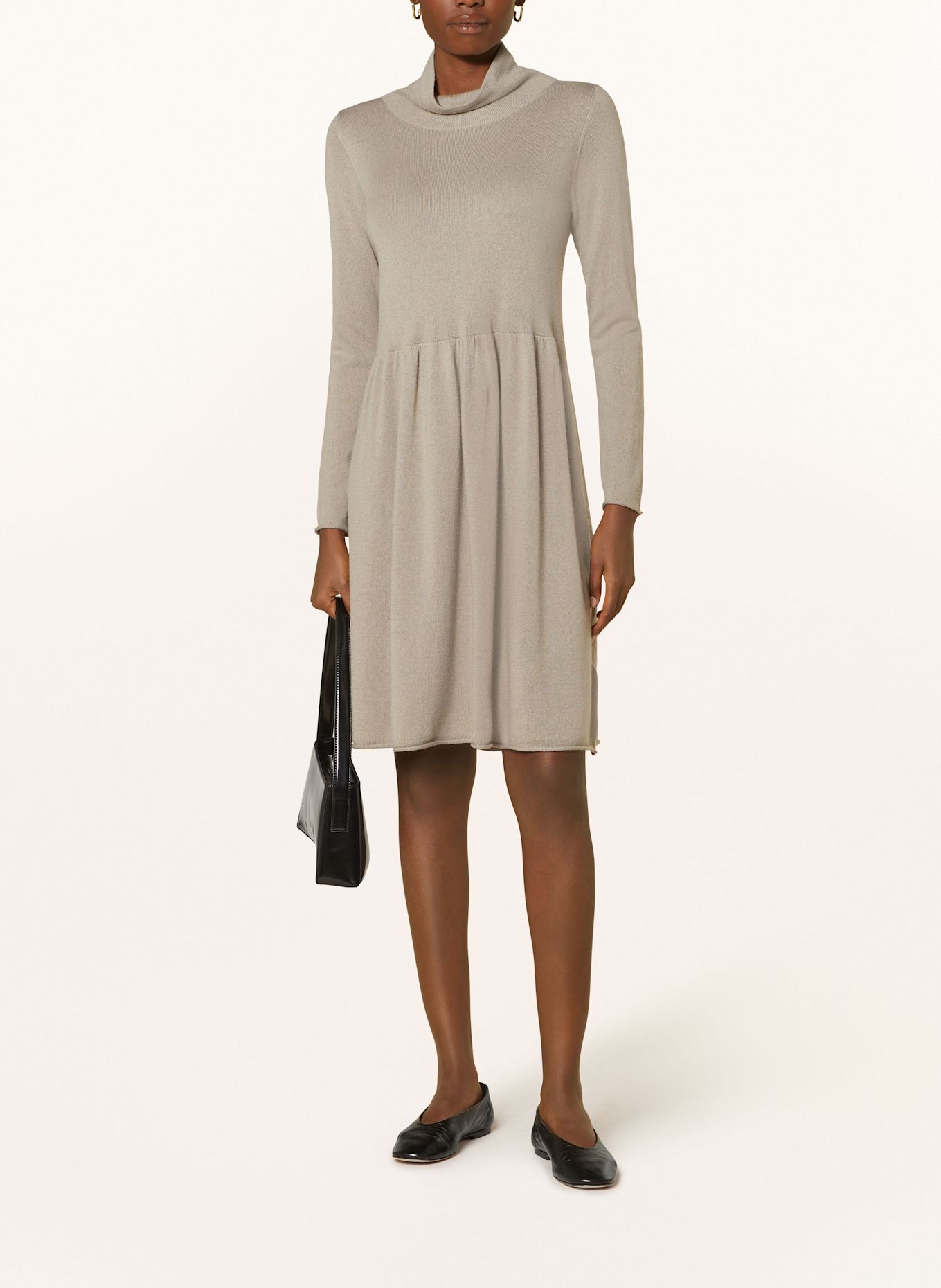 ALLUDE Strickkleid mit Cashmere: HELLGRAU